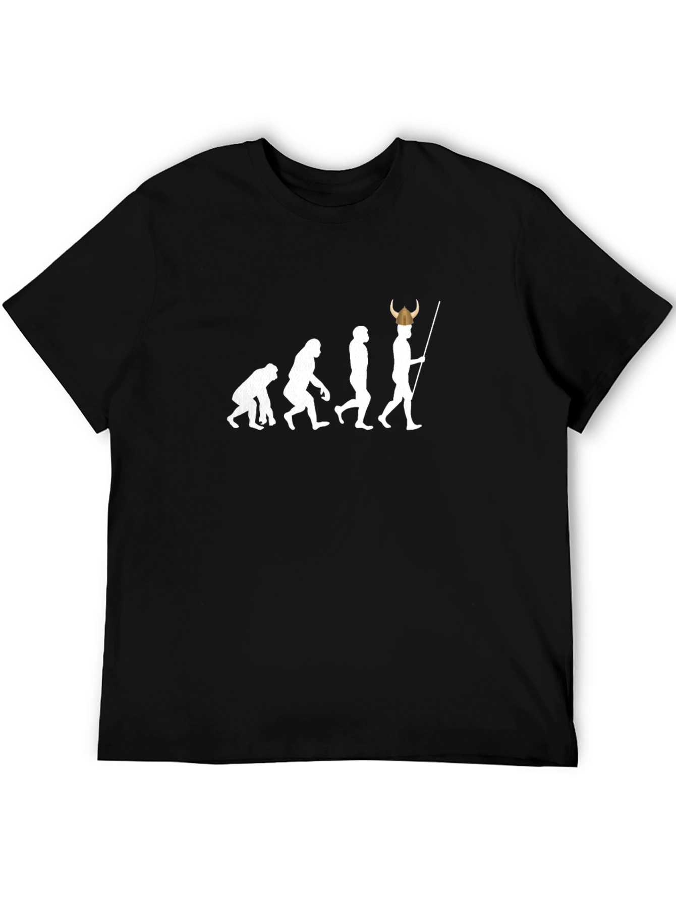 Black Evolution of Viking T-Shirt - Black Cotton Tee view 5