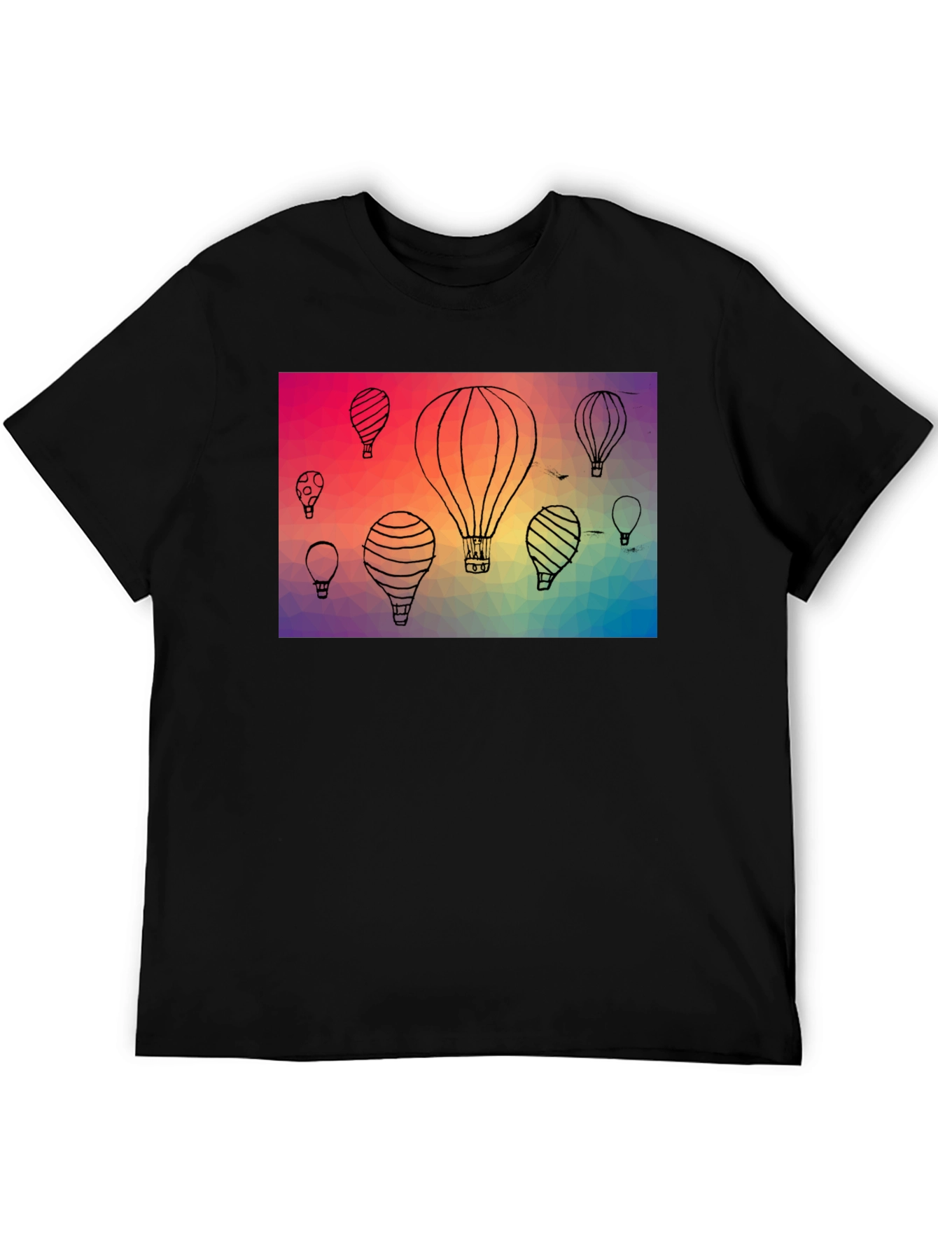 Black Hot Air Balloon Graphic Tee - Black view 5