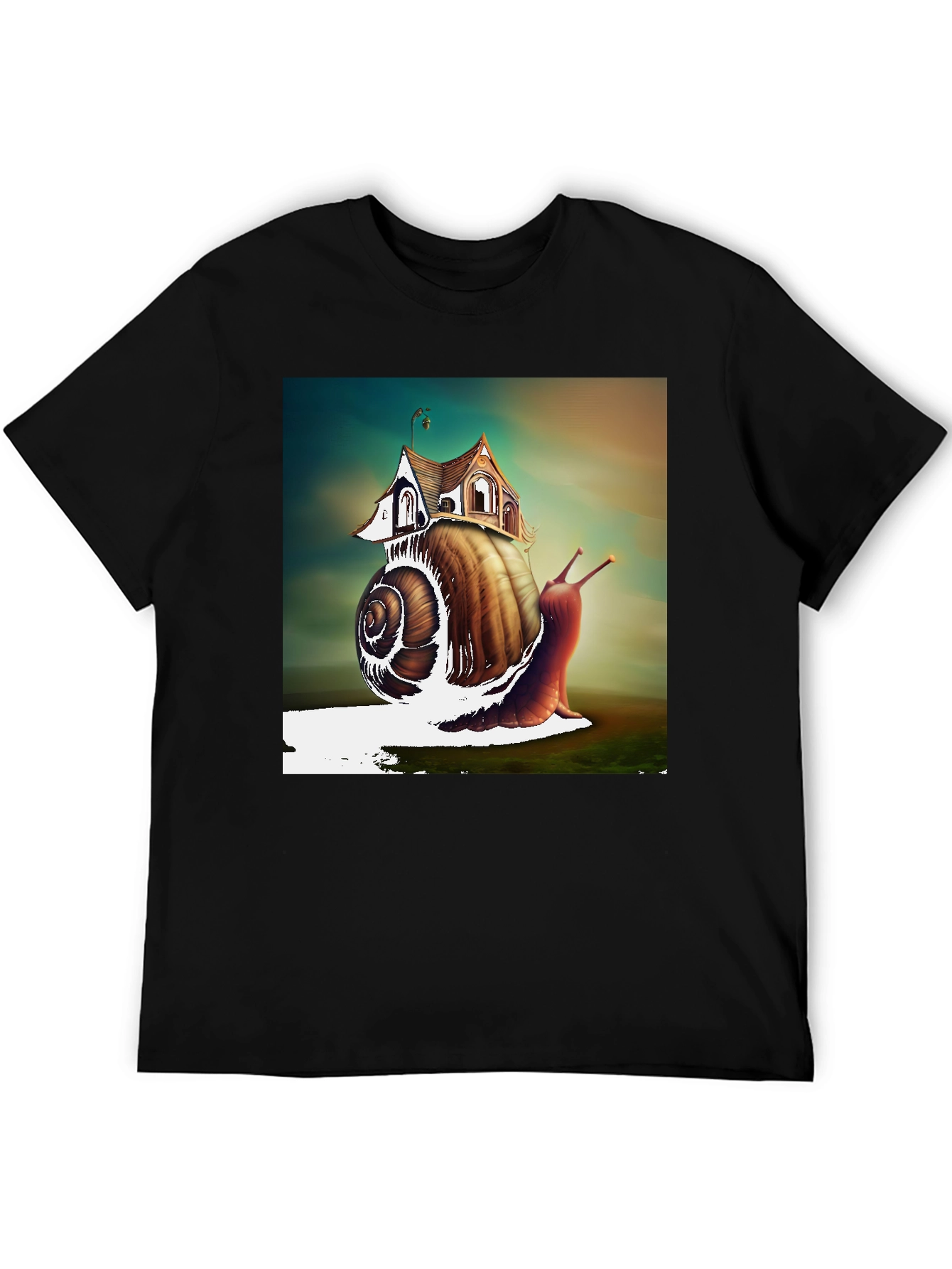 Black Snail House Graphic Tee - Unique Design view 5