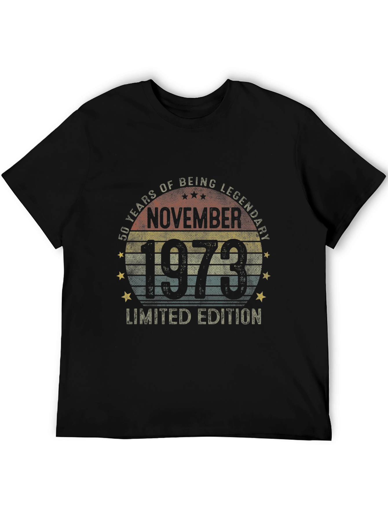 Black November 1973 Limited Edition 50th Birthday T-Shirt view 5
