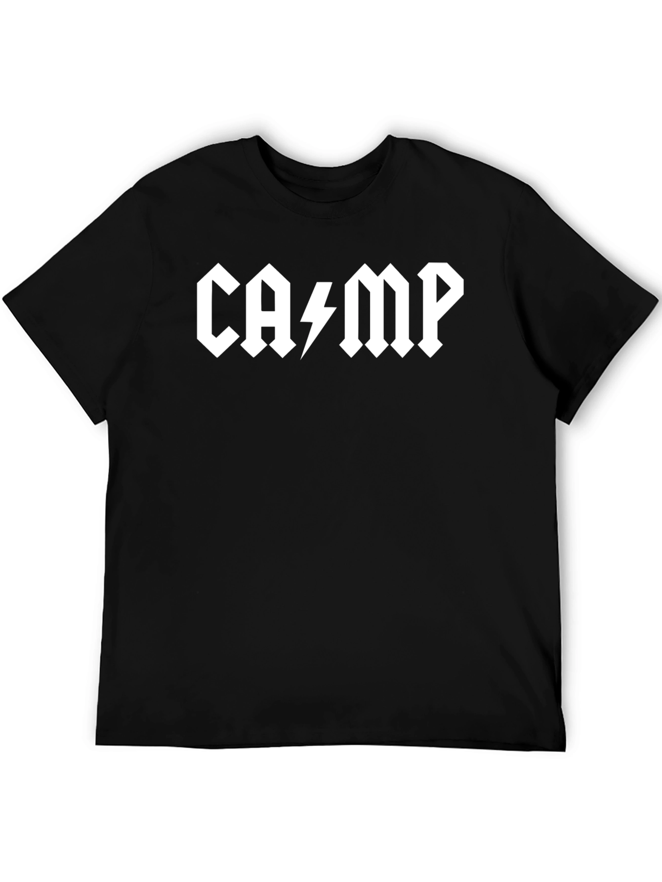 Black Camp AC/DC Style Black Graphic T-Shirt view 5