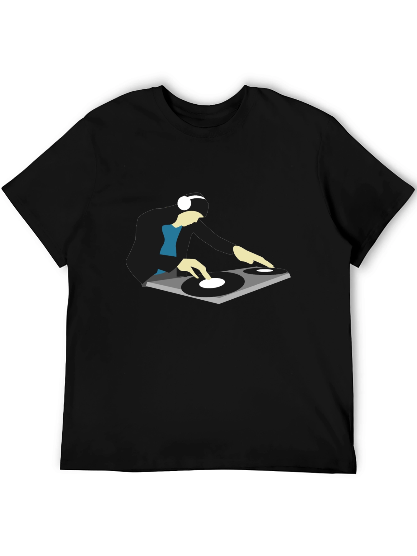 Black DJ Graphic Tee - Cool Turntable Design view 5