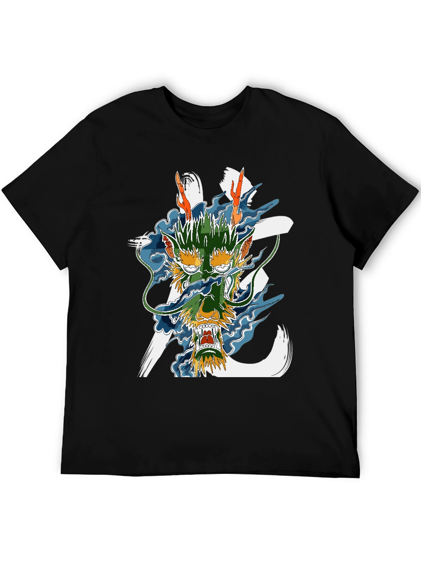 Black Dragon Graphic Print Black T-Shirt view 5