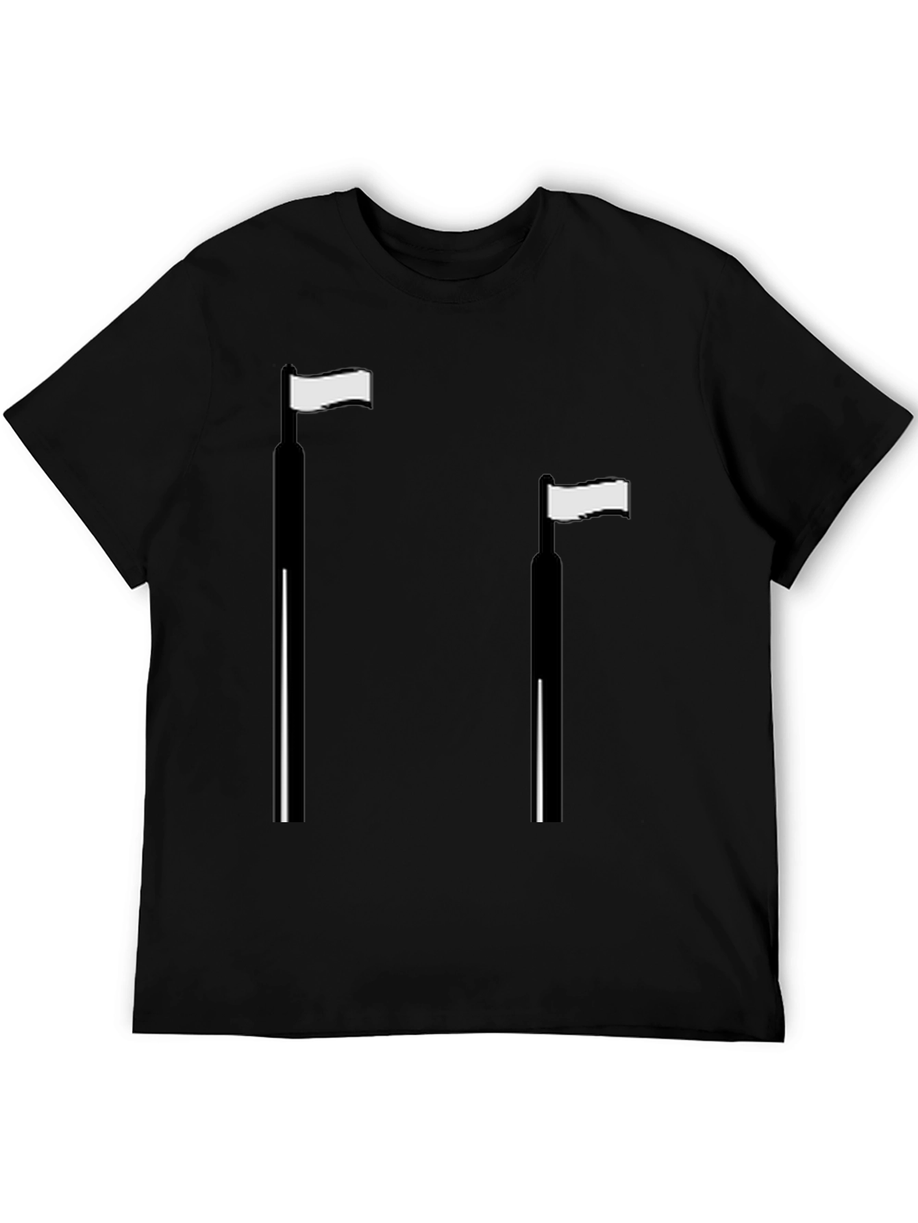 Black Minimalist Flag T-Shirt - Casual Style view 5