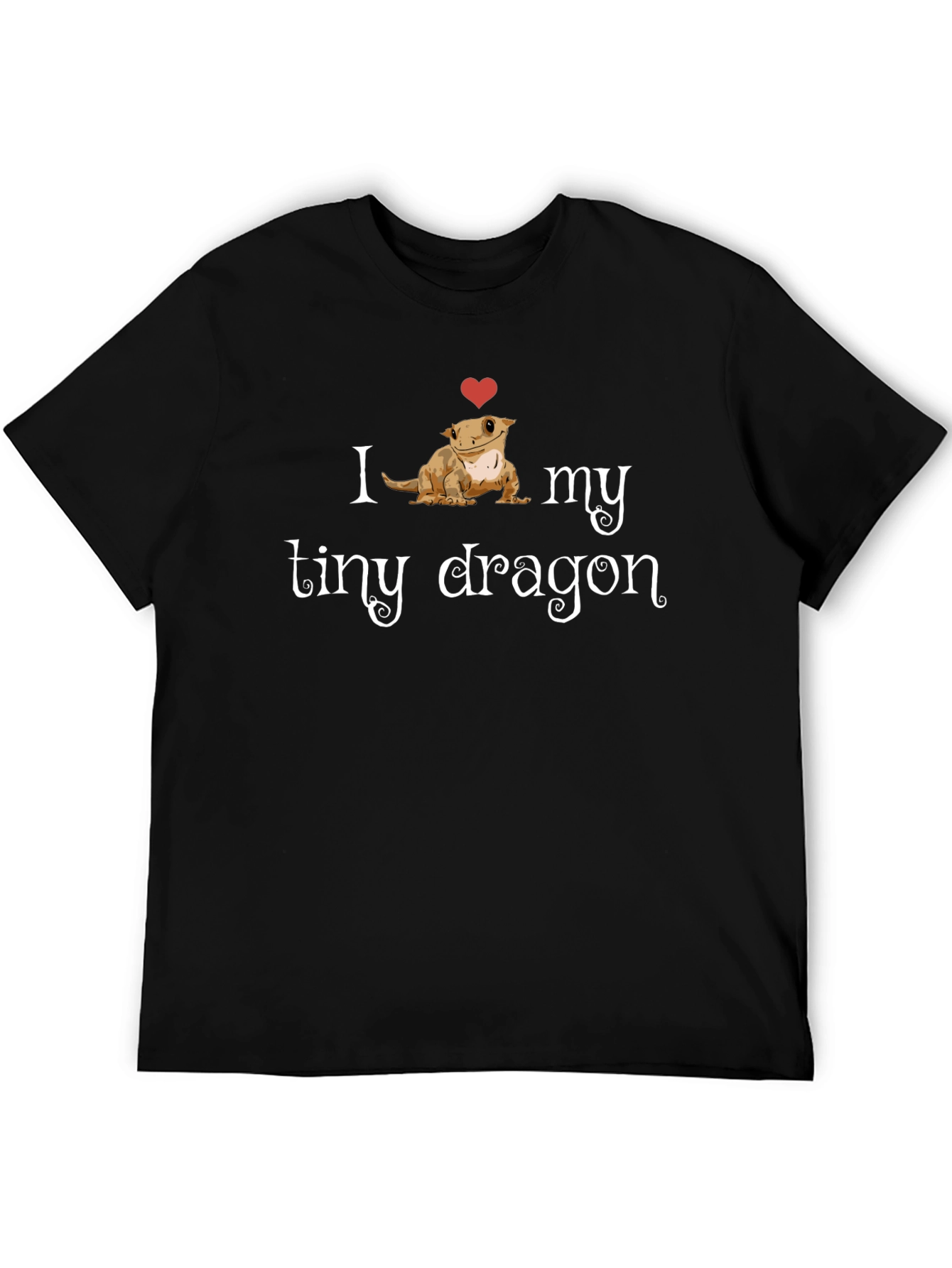 Black I Love My Tiny Dragon T-Shirt - Gecko Lover Gift view 5