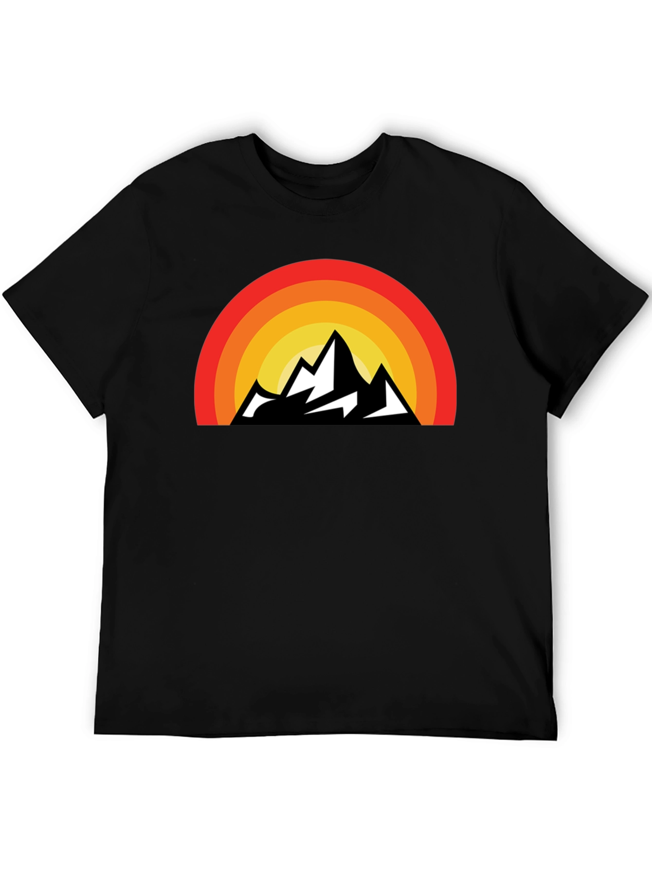 Black Retro Mountain Sunset Graphic Tee view 5