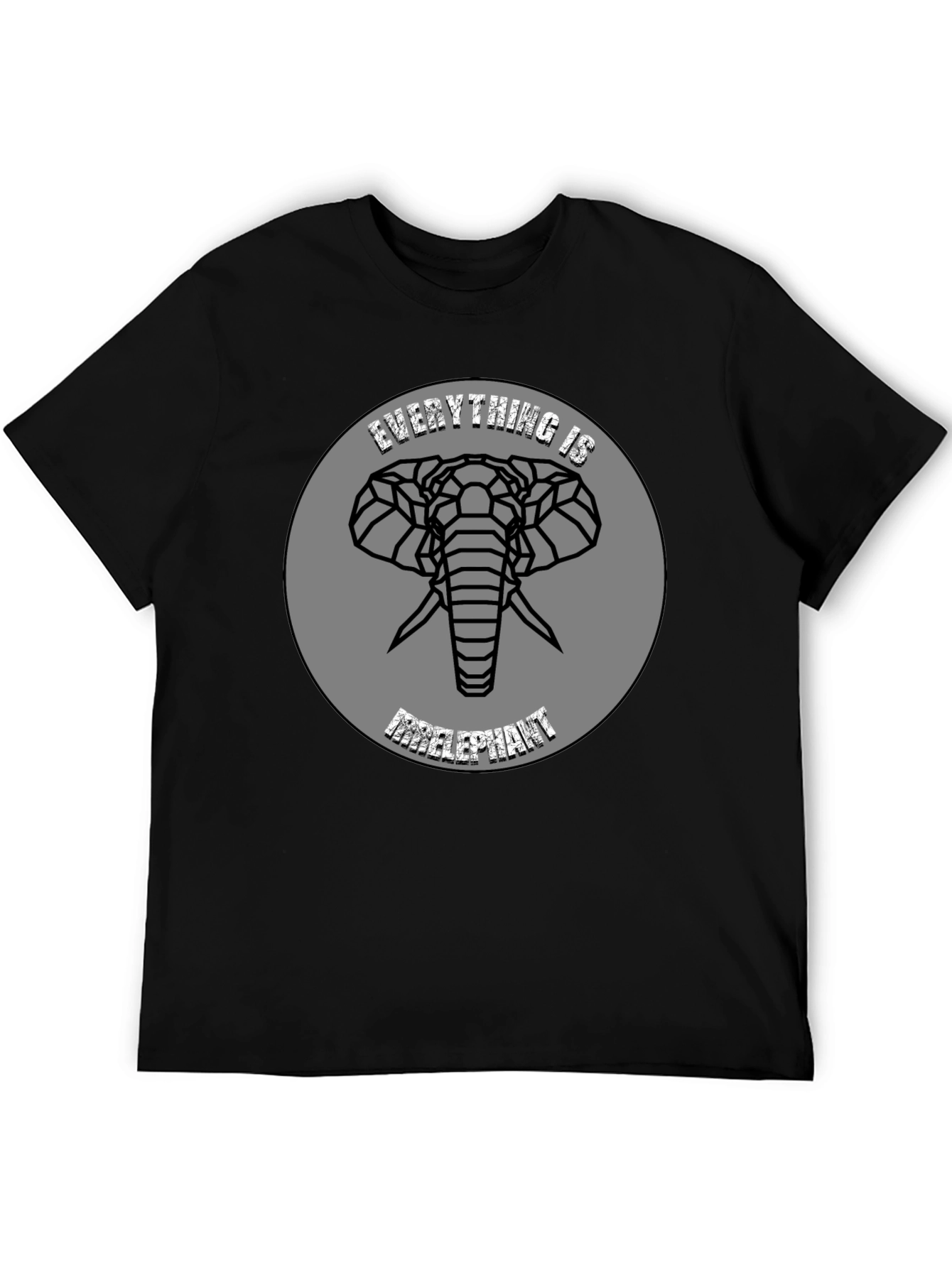 Black Geometric Elephant T-Shirt - Stylish Graphic Tee view 5