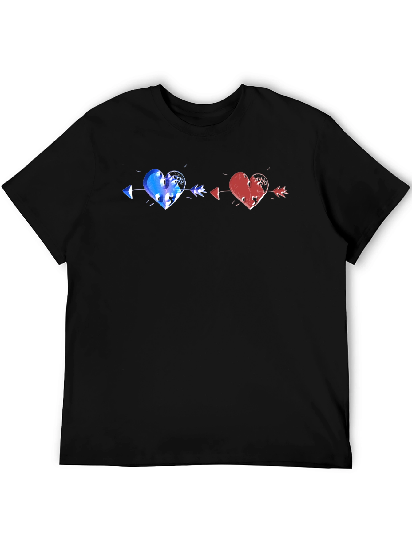 Black Heart Arrow T-Shirt - Black Cotton Graphic Tee view 5