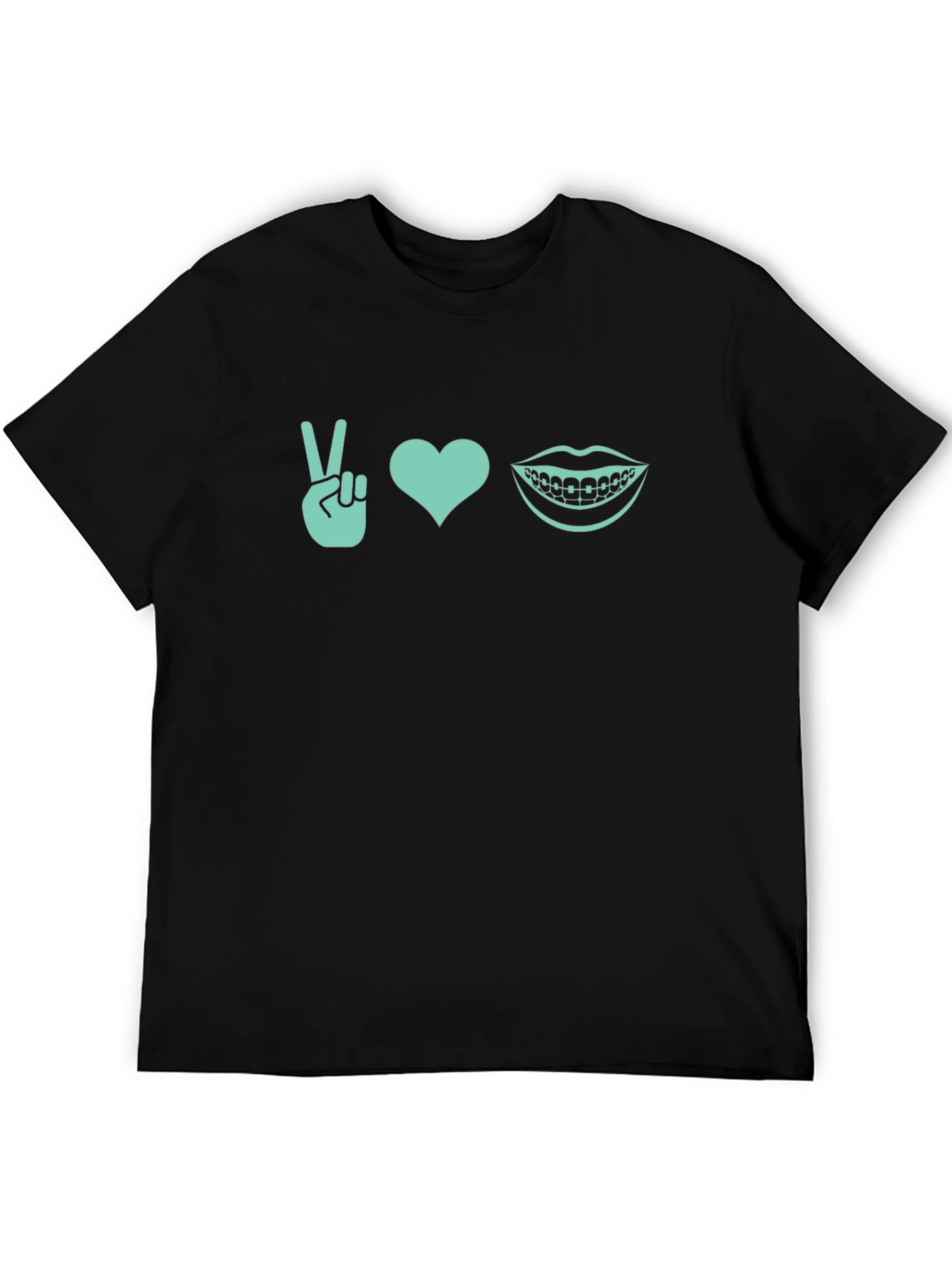 Black Peace Love Braces T-Shirt - Cool Dental Tee view 5