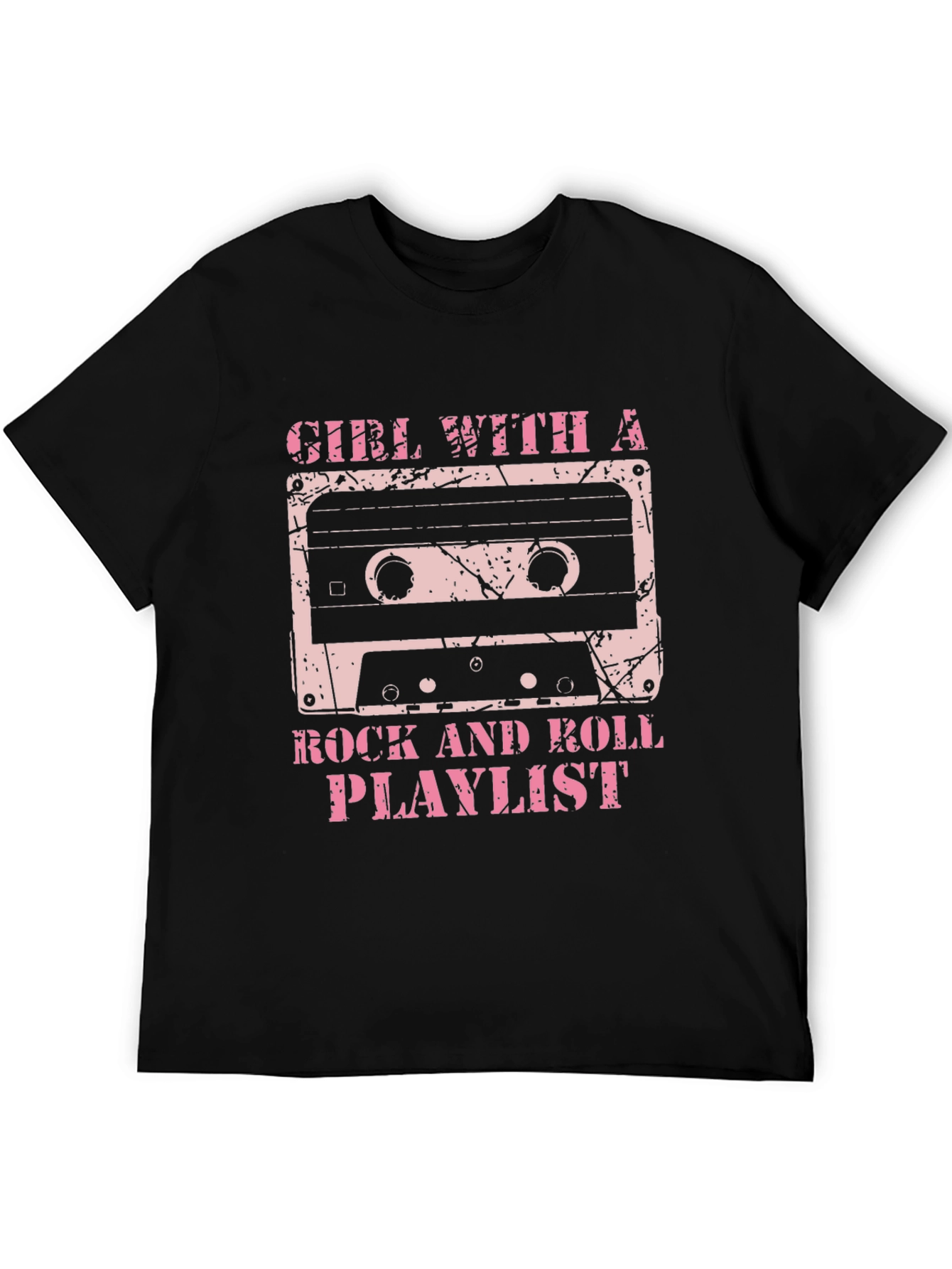 Black Girl With a Rock and Roll Playlist Graphic T-Shirt view 5
