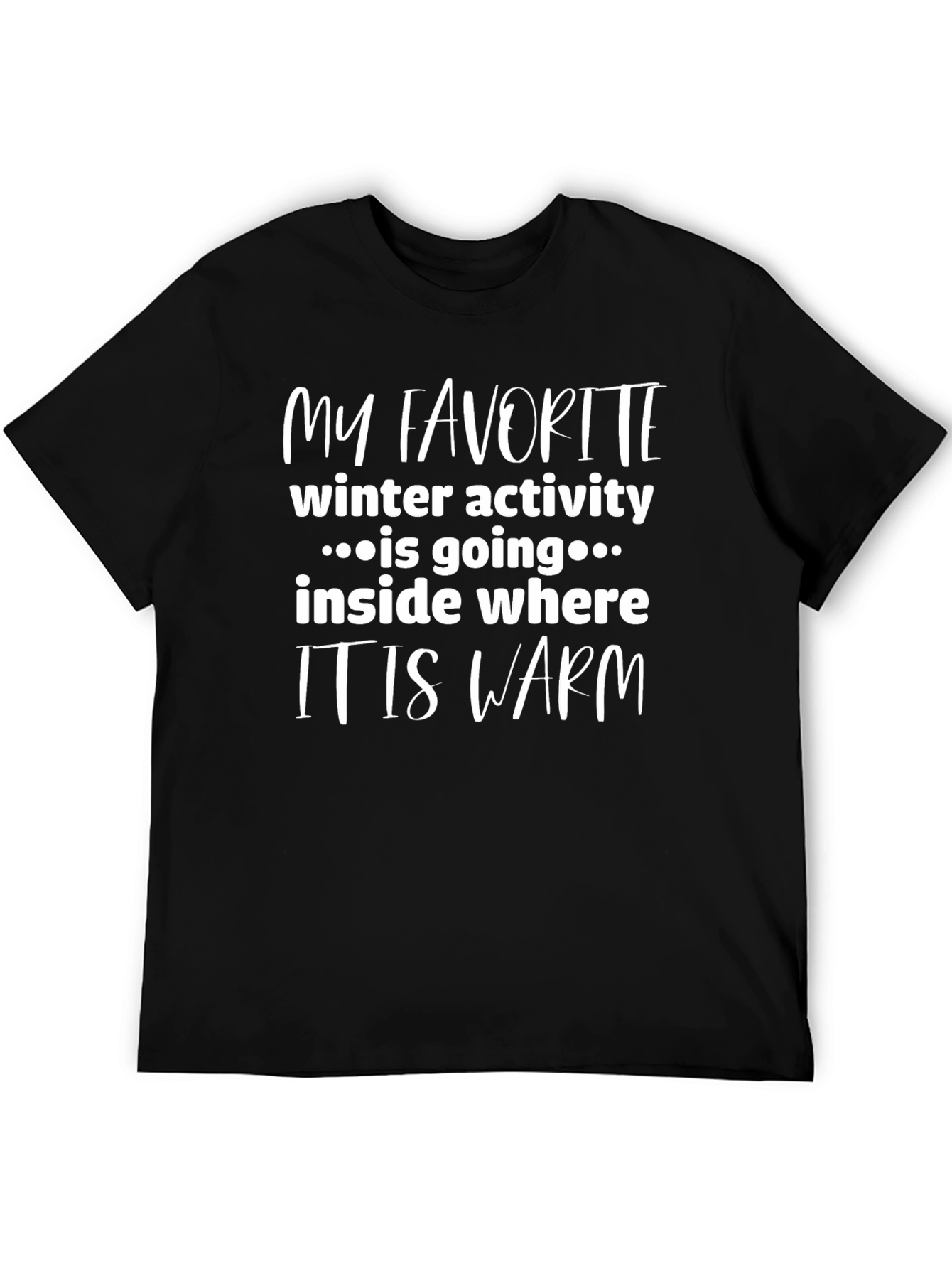 Black Funny Winter Activity T-Shirt for Men view 5