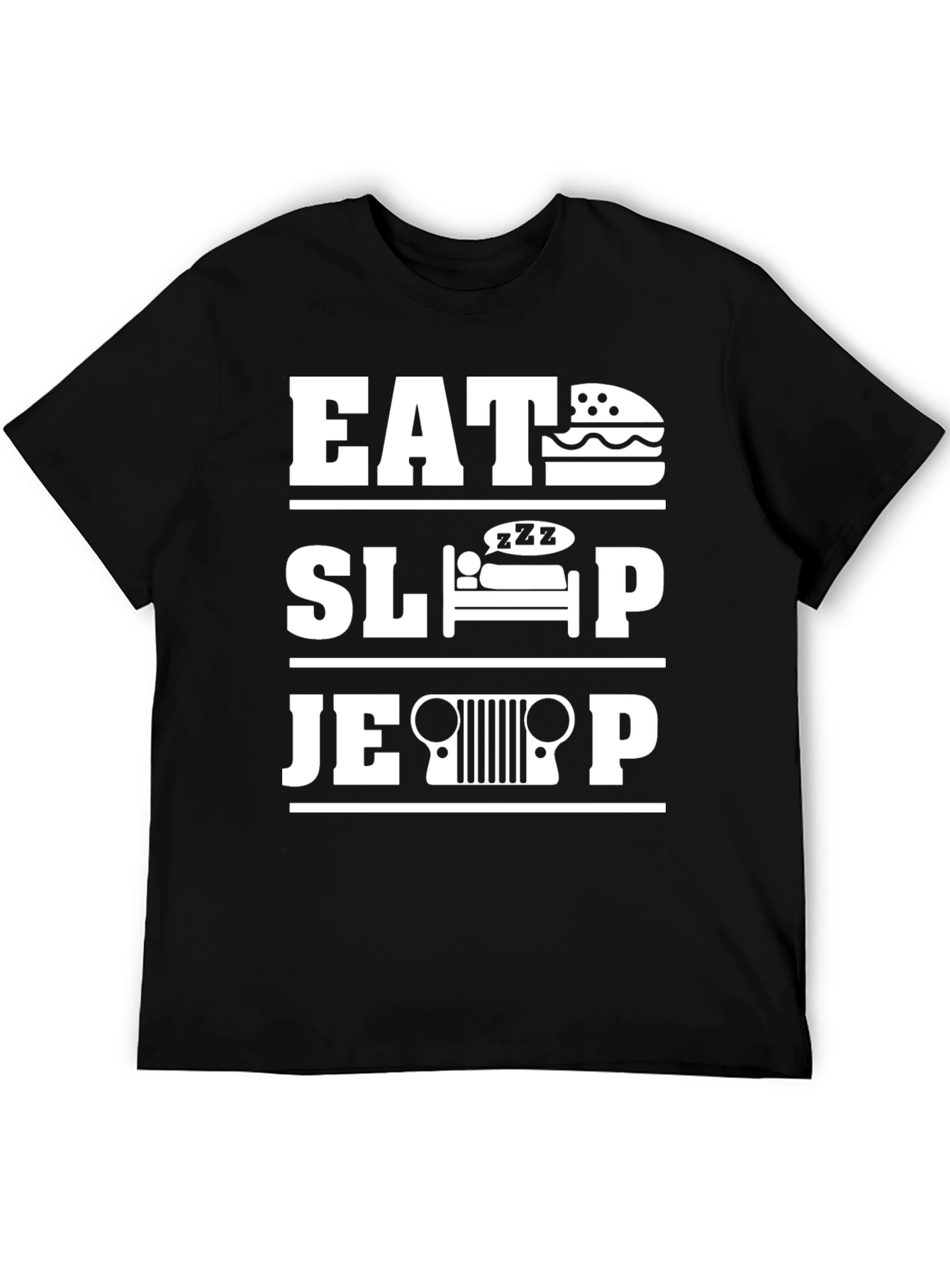 Black Eat Sleep Jeep - Men's Graphic T-Shirt view 5