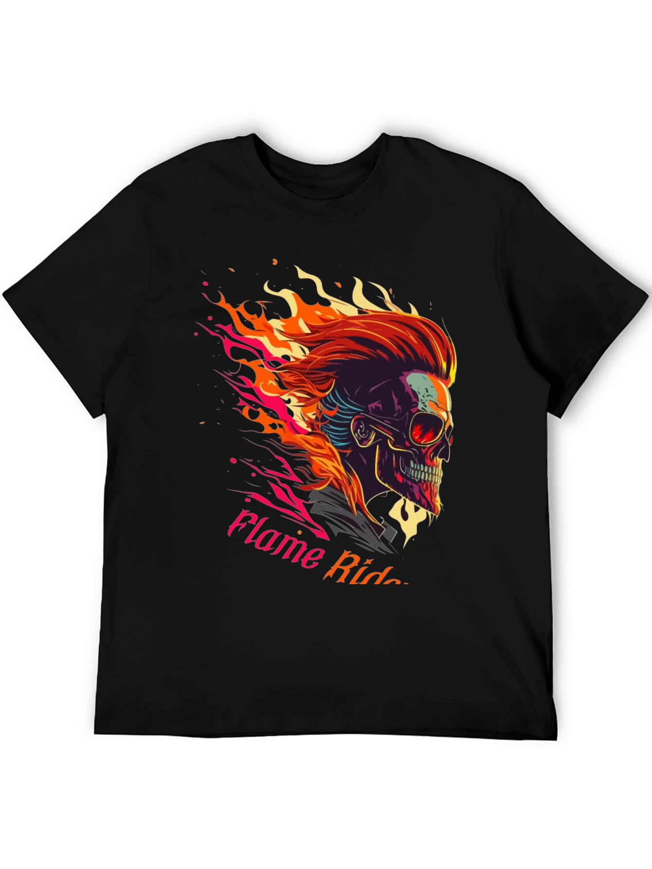 Black Flame Rider Graphic T-Shirt view 5