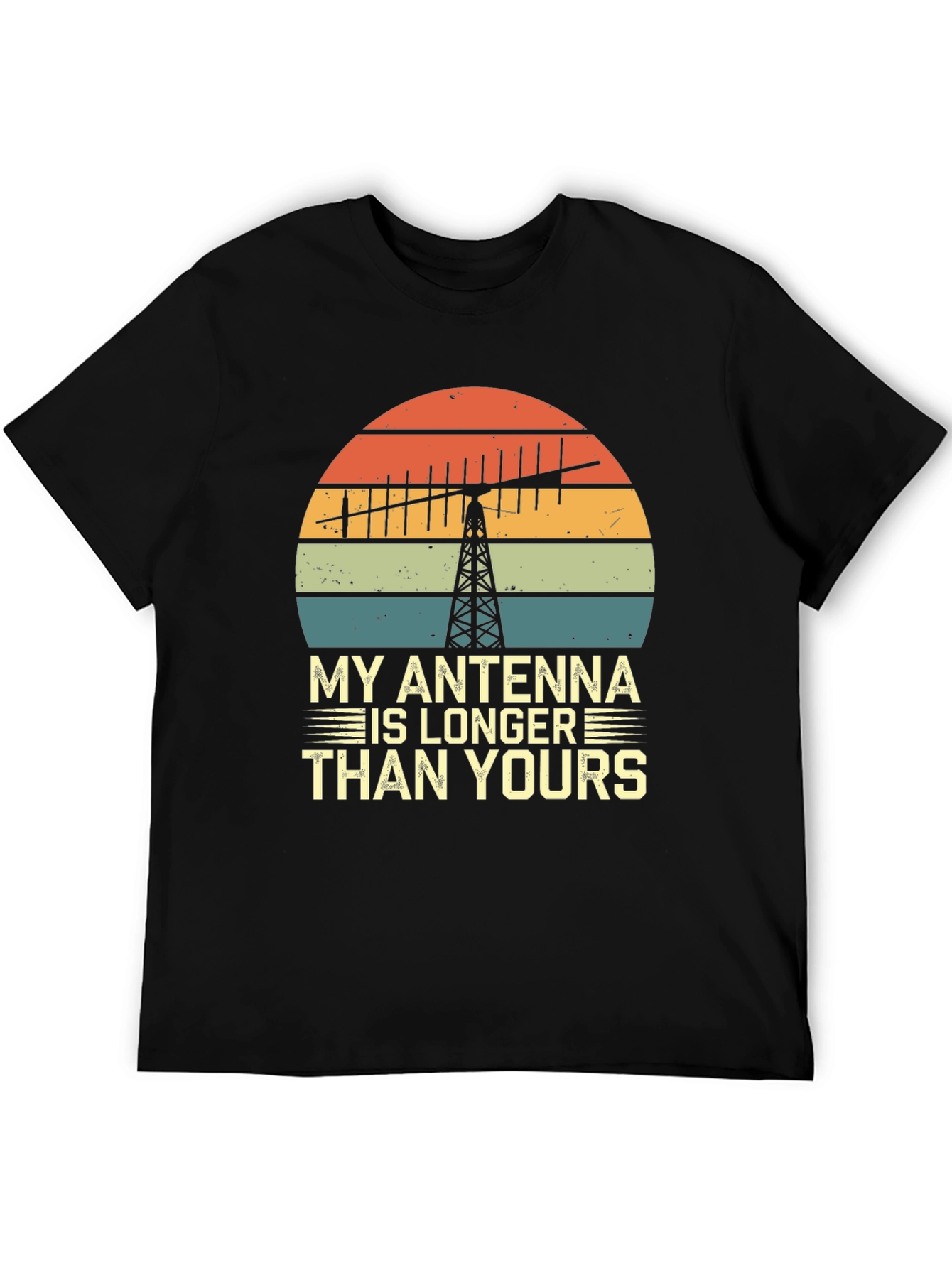 Black My Antenna Is Longer Than Yours Black T-Shirt view 5
