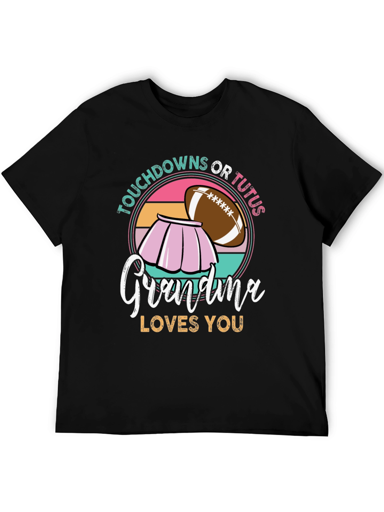 Black Touchdowns or Tutus Grandma T-Shirt view 5