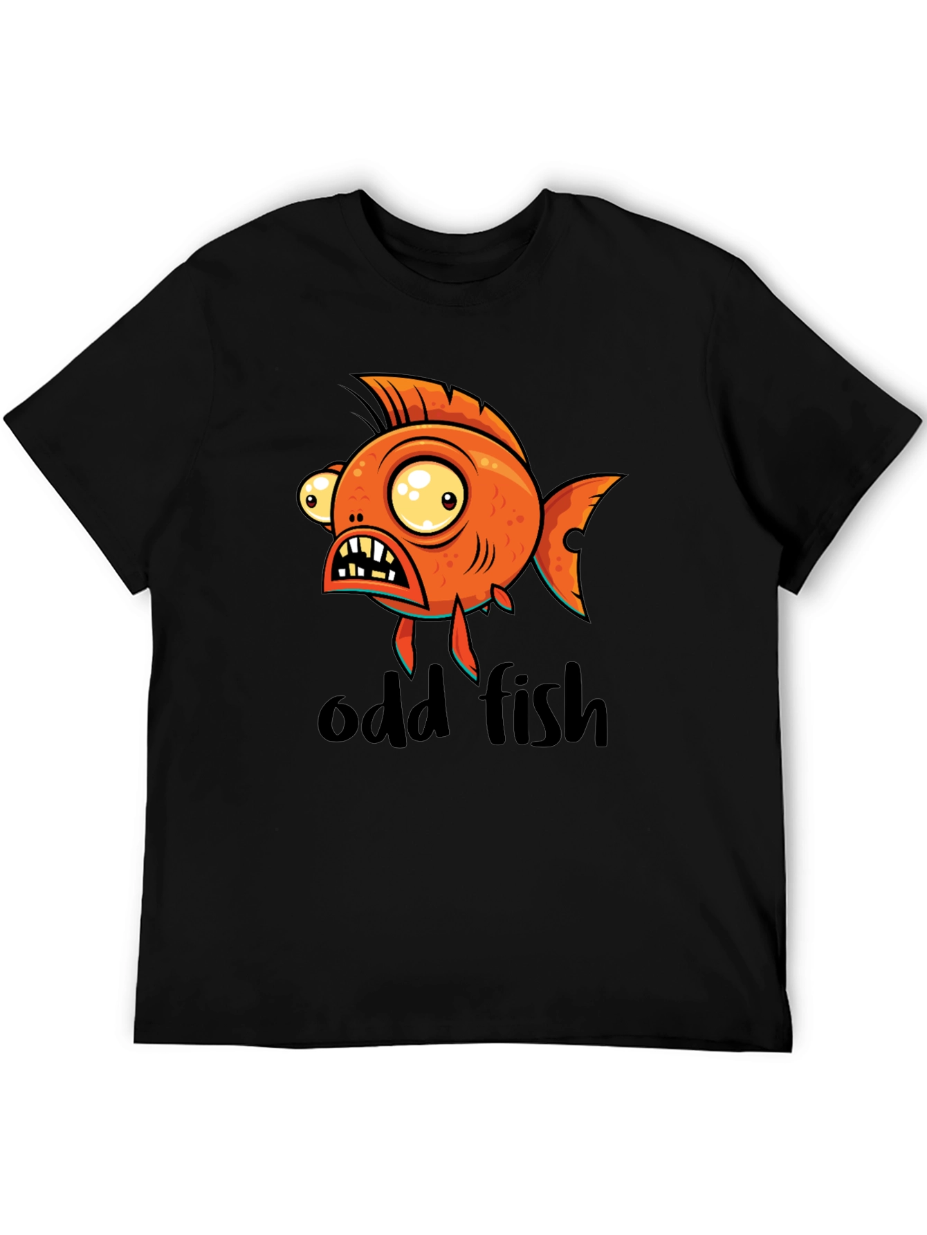 Black Odd Fish Graphic Tee - Quirky Humor T-Shirt view 5