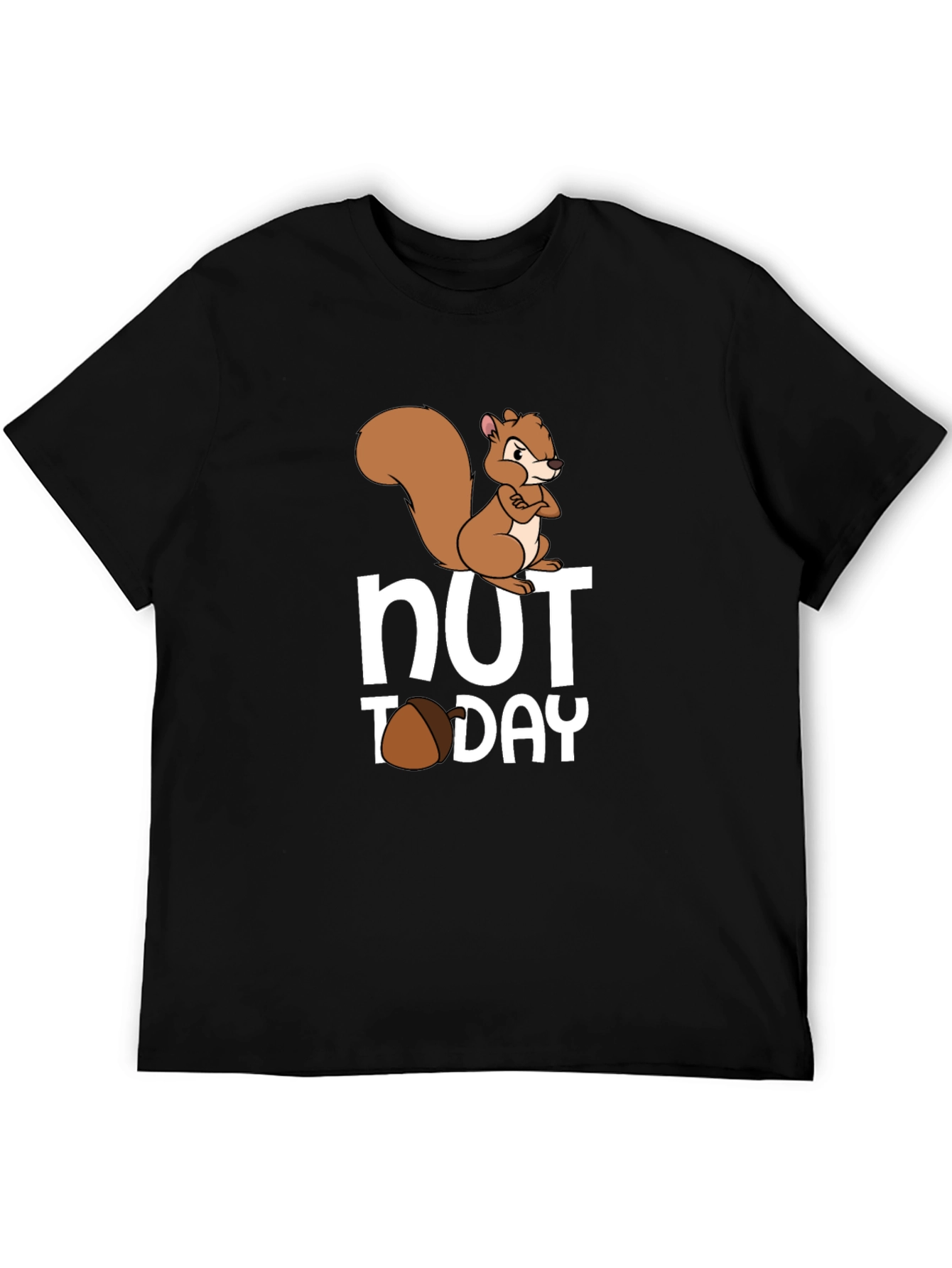 Black Nut Today Squirrel Graphic Tee - Funny Novelty T-Shirt view 5