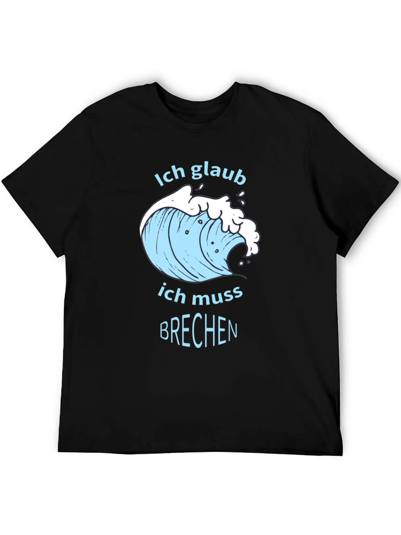 Black Ich Glaub Ich Muss Brechen T-Shirt - Black view 5