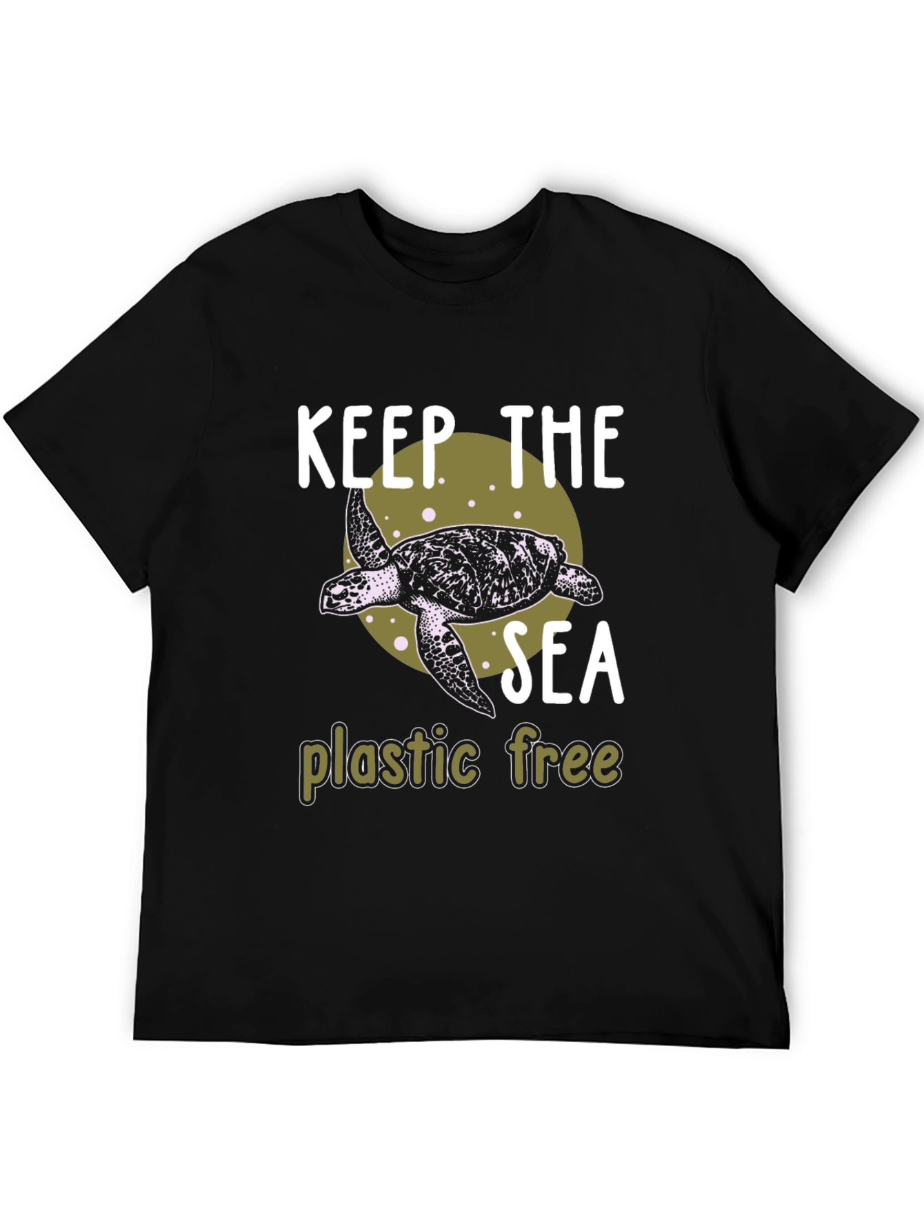 Black Keep the Sea Plastic Free Graphic Tee view 5