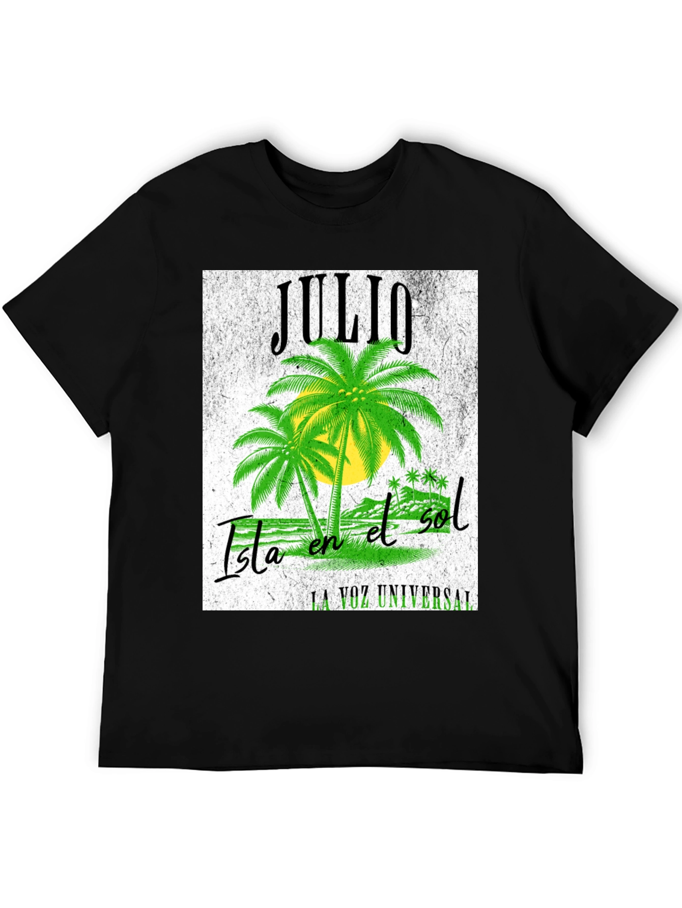 Black Julio Isla en el Sol T-Shirt - Black Cotton Tee view 5