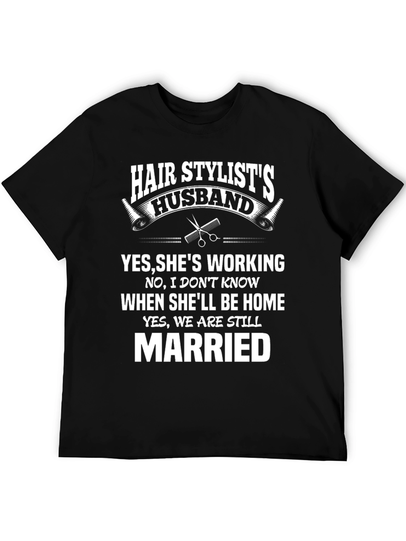 Black Hair Stylist's Husband Funny T-Shirt view 5