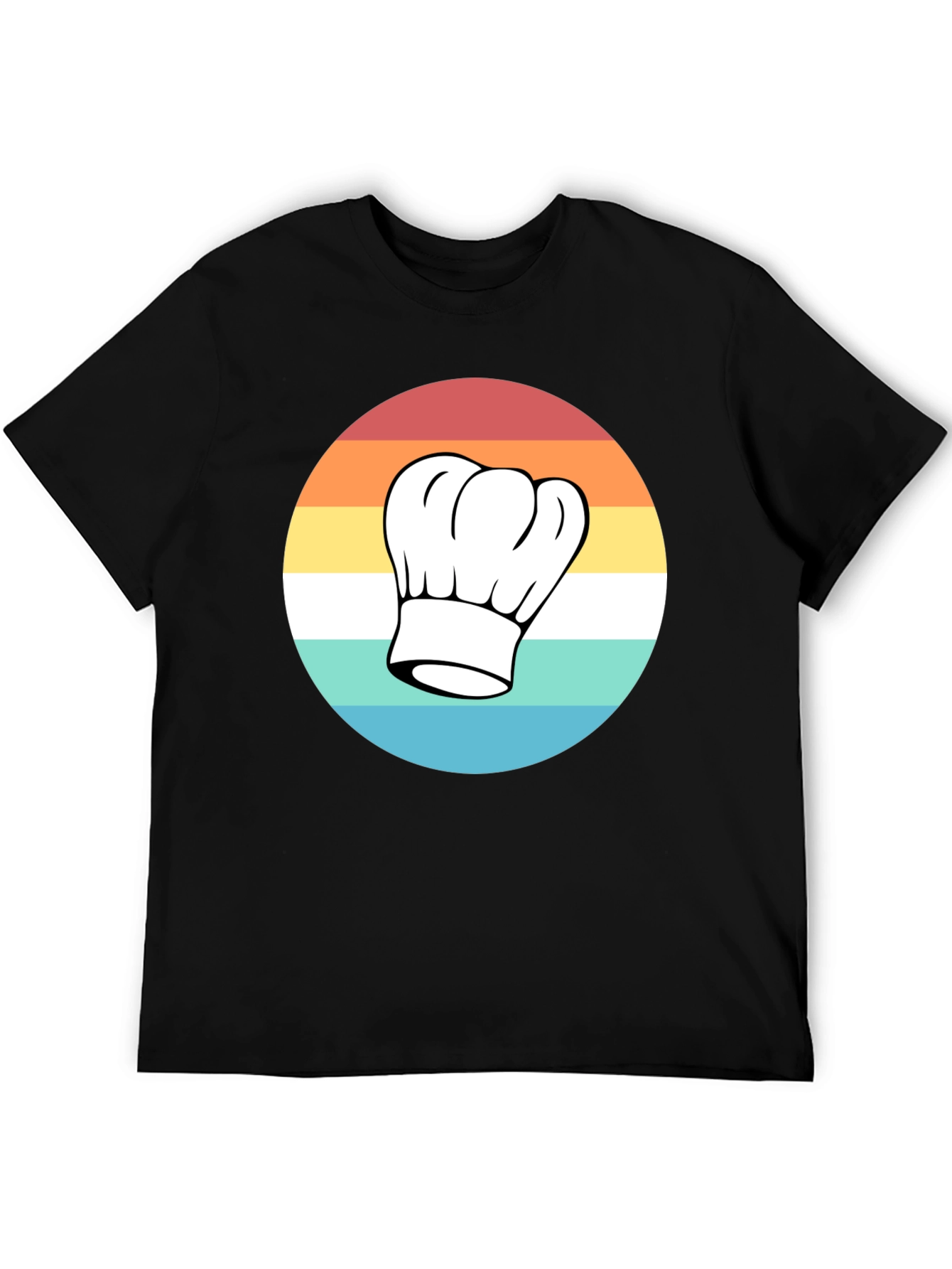 Black Retro Chef Hat T-Shirt - Classic Culinary Style view 5