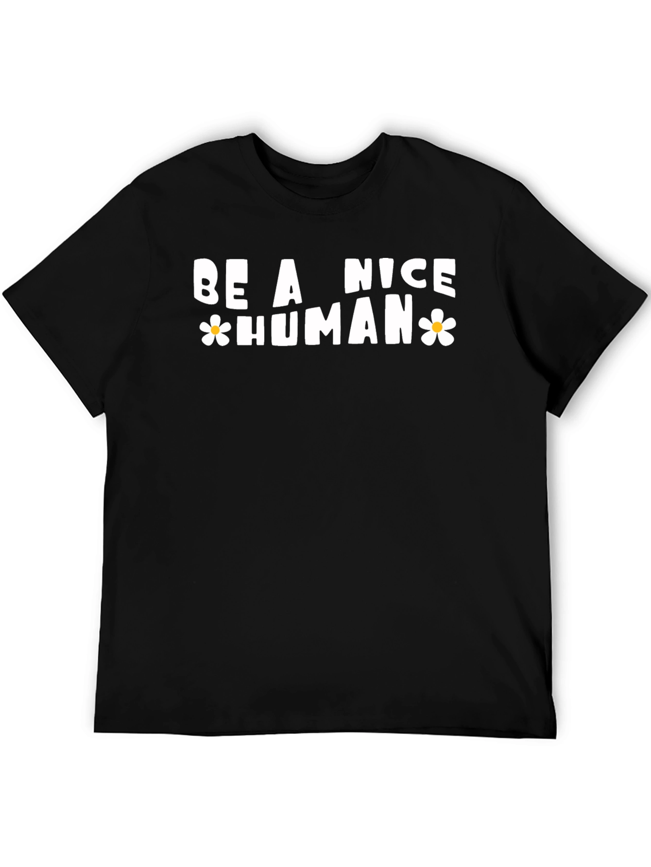 Black Be A Nice Human Graphic Tee - Casual Style view 5