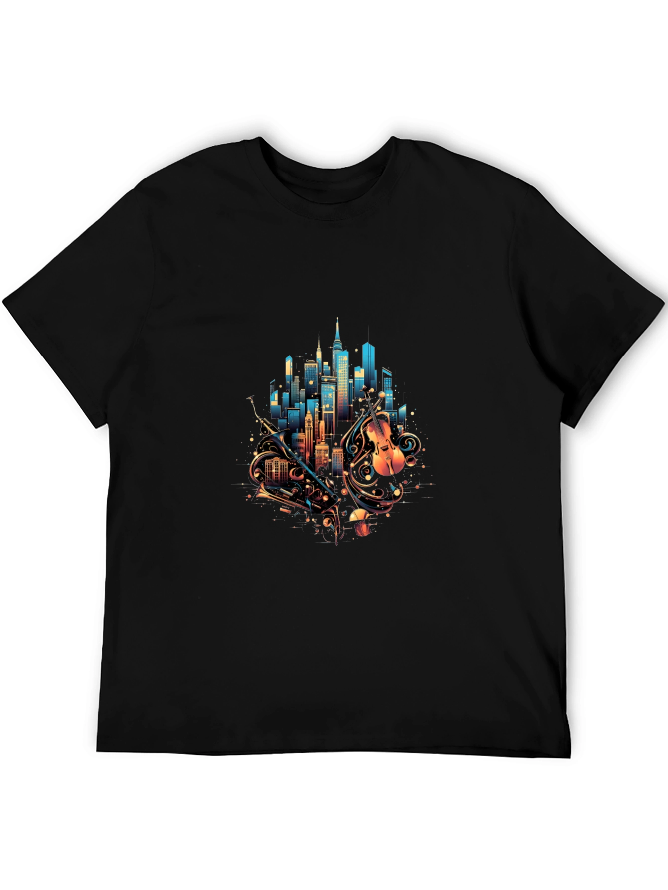 Black City Music Graphic Tee - Black Cotton Blend view 5