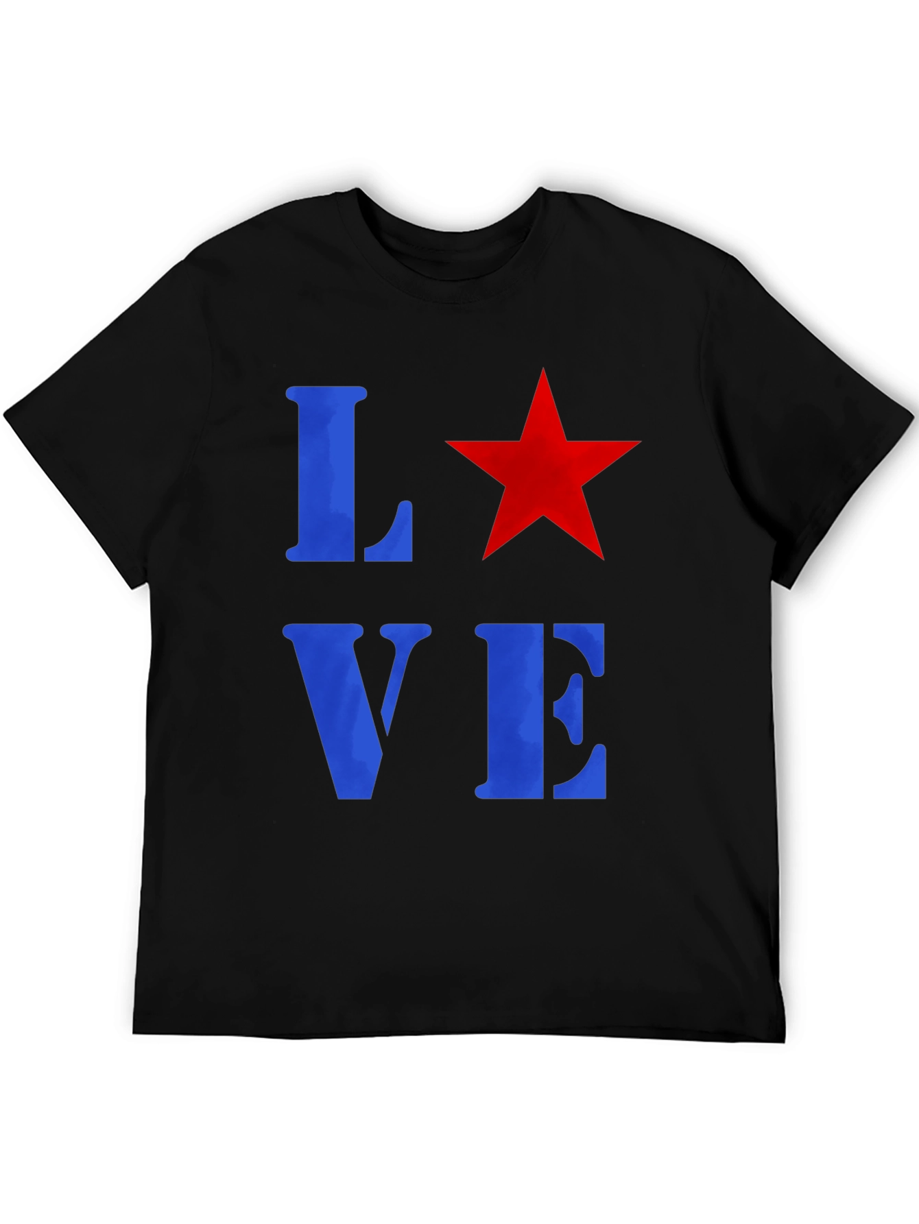 Black Love Star Graphic Tee - Casual Unisex T-Shirt view 5