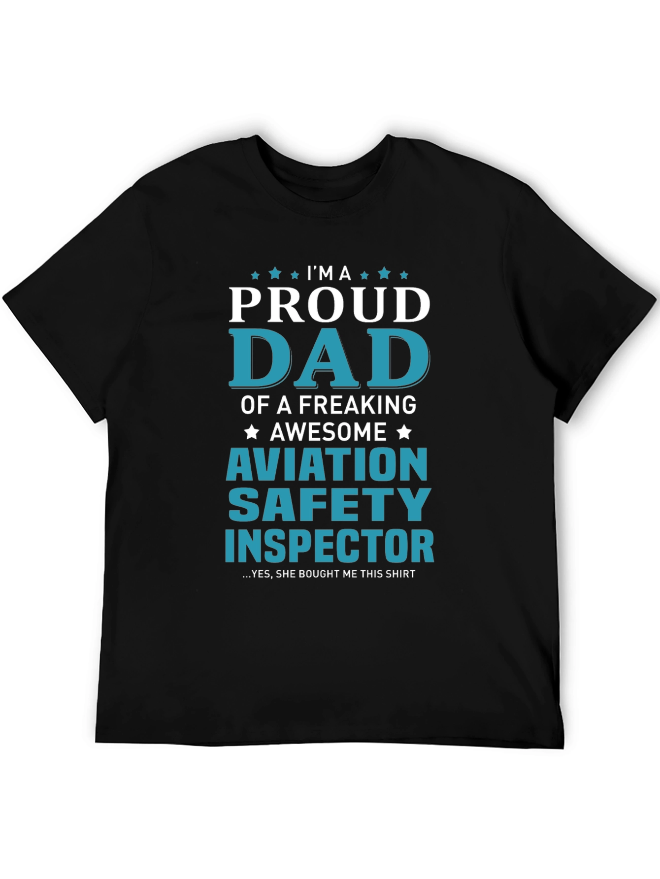 Black Proud Aviation Safety Inspector Dad Graphic T-Shirt view 5