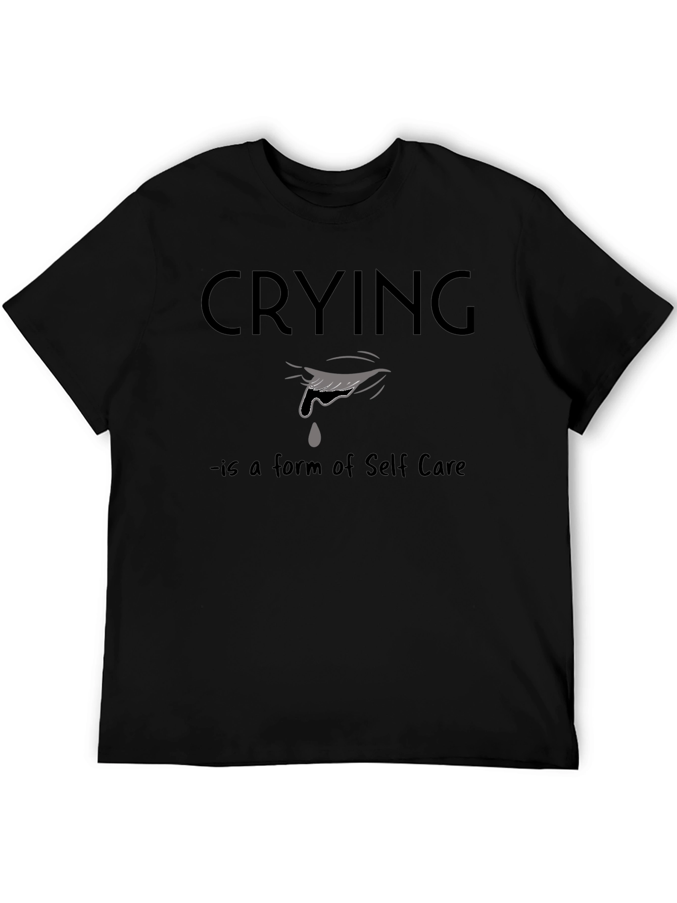 Black Crying is Self Care Graphic Tee - Black view 5