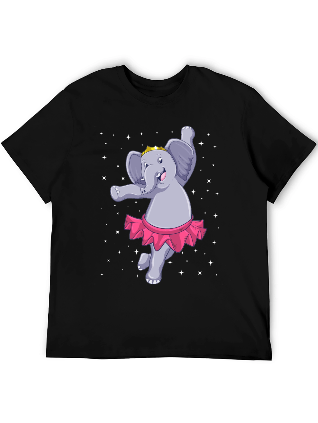 Black Dancing Elephant T-Shirt: Cute Cartoon Design view 5