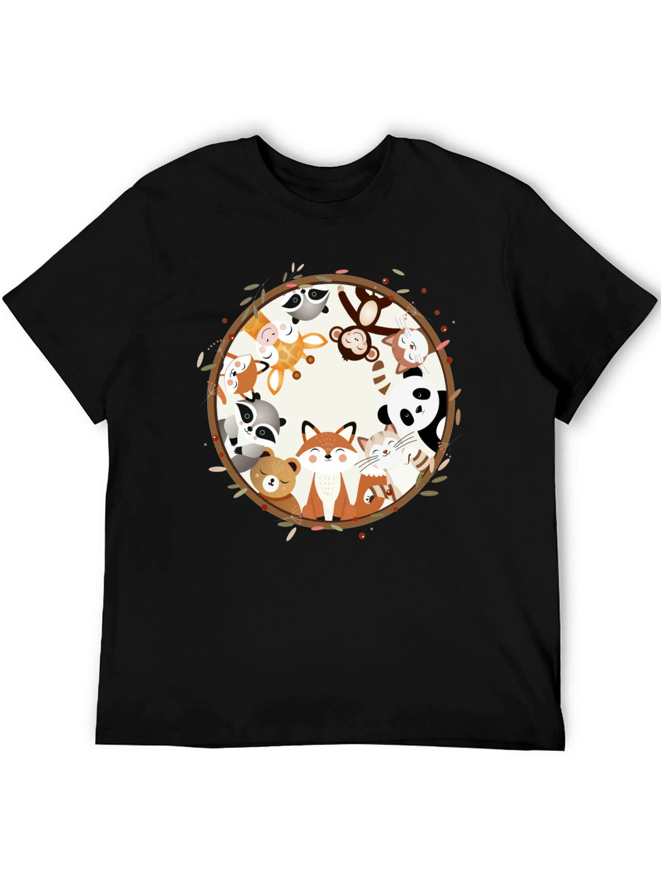 Black Animal Circle Graphic Tee - Unisex view 5