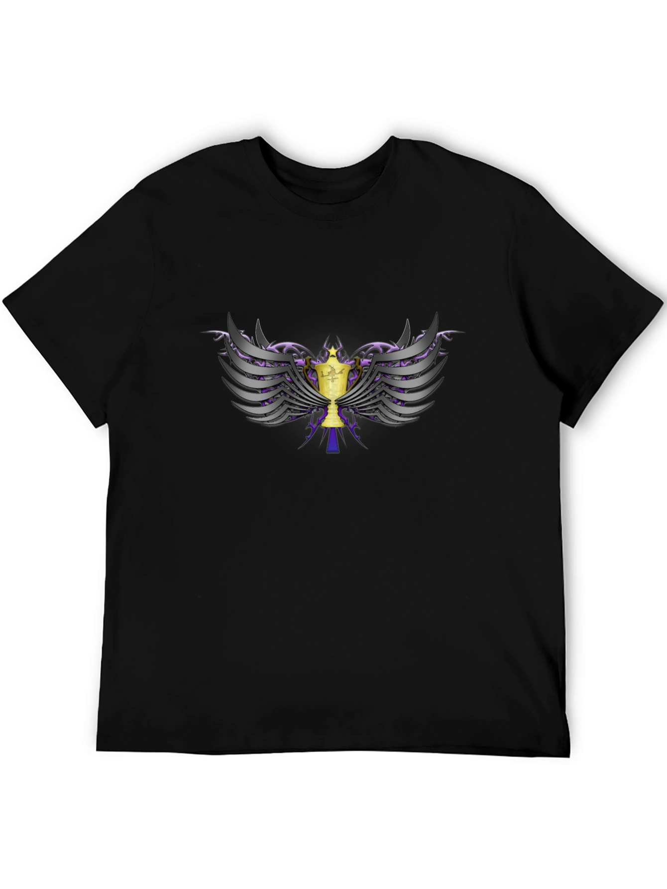 Winged Trophy Graphic Tee - Black Cotton Comfort - 5