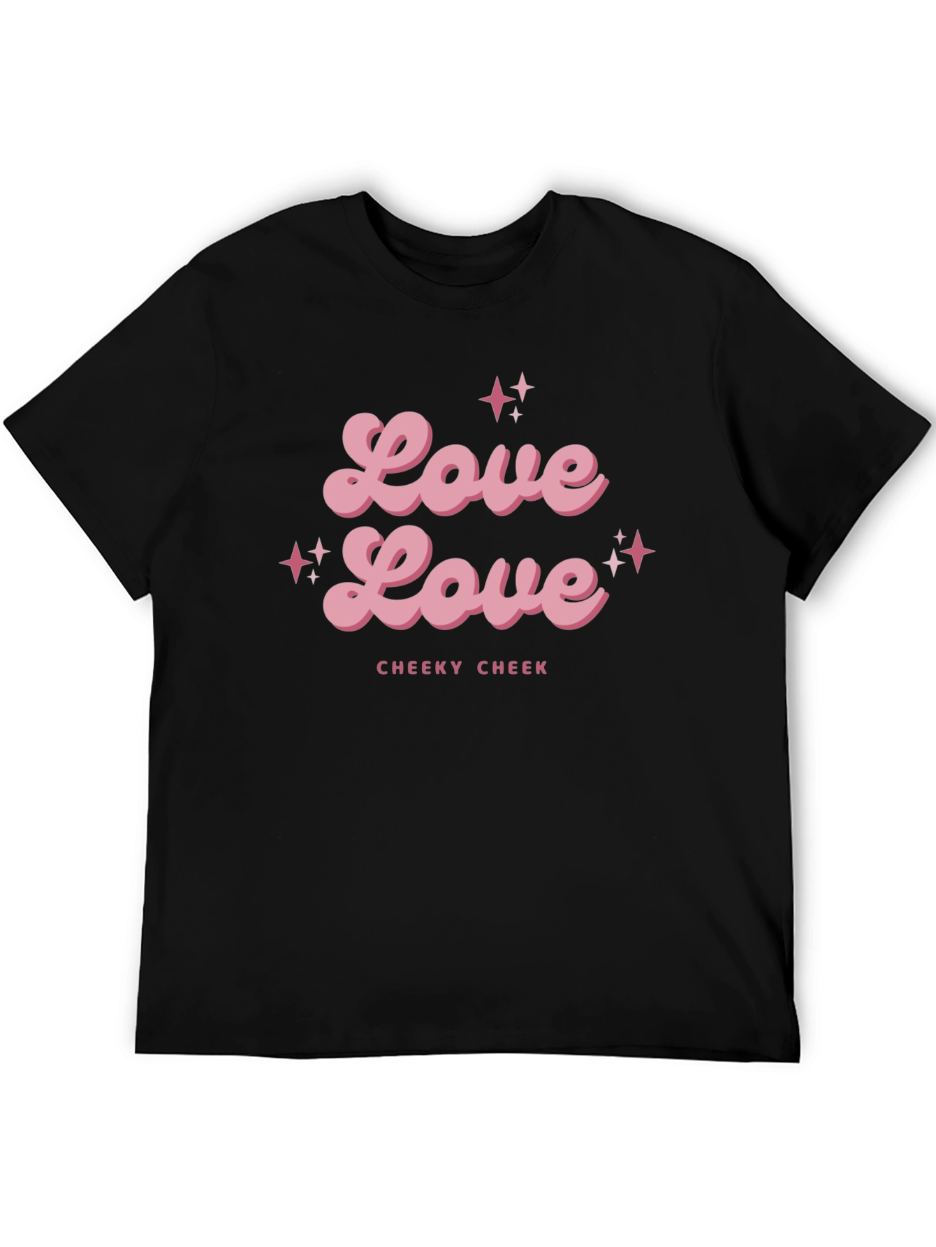 Black Love Love Graphic T-Shirt - Cheeky Cheek Design view 5