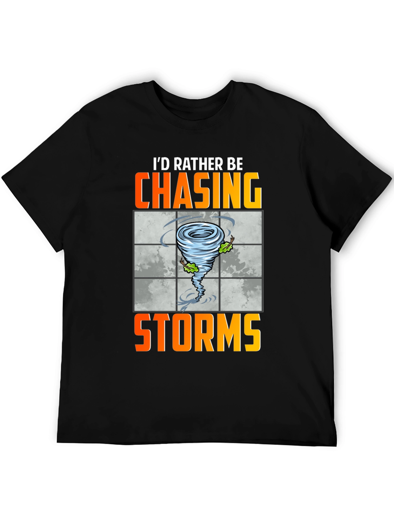 Black Chasing Storms Graphic Tee - Weather Enthusiast Shirt view 5