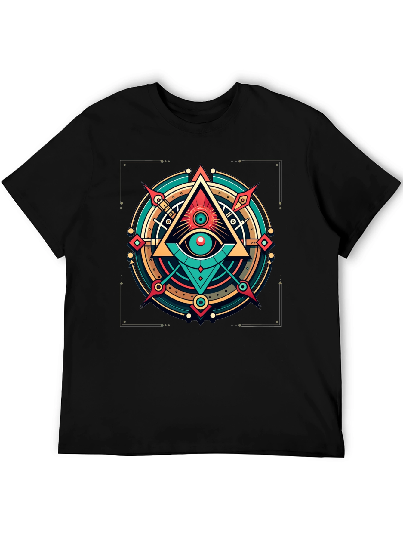 Black All Seeing Eye Graphic Tee - Modern Mystic Style view 5