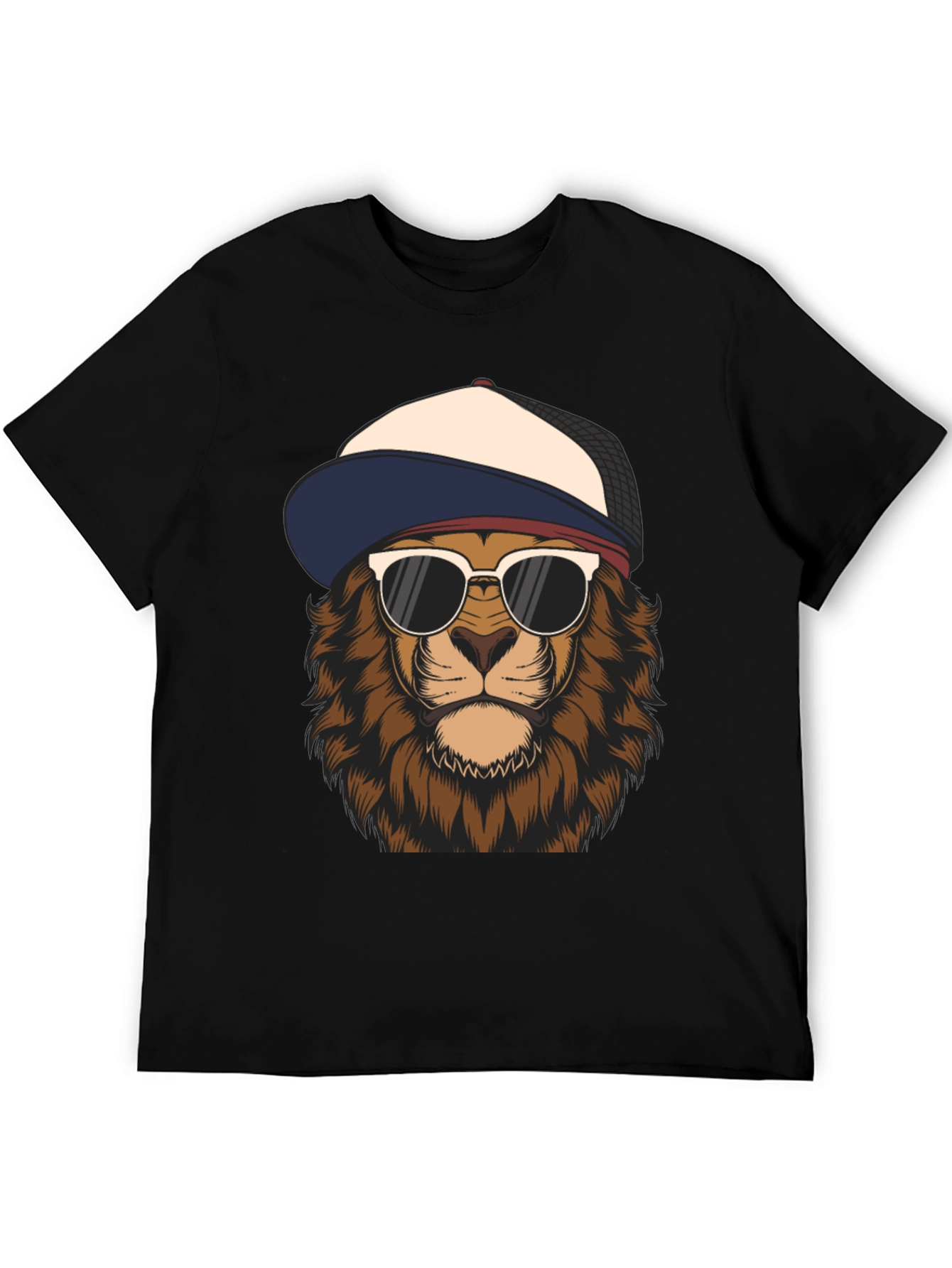 Black Cool Lion Graphic Tee - Trendy Urban Style view 5