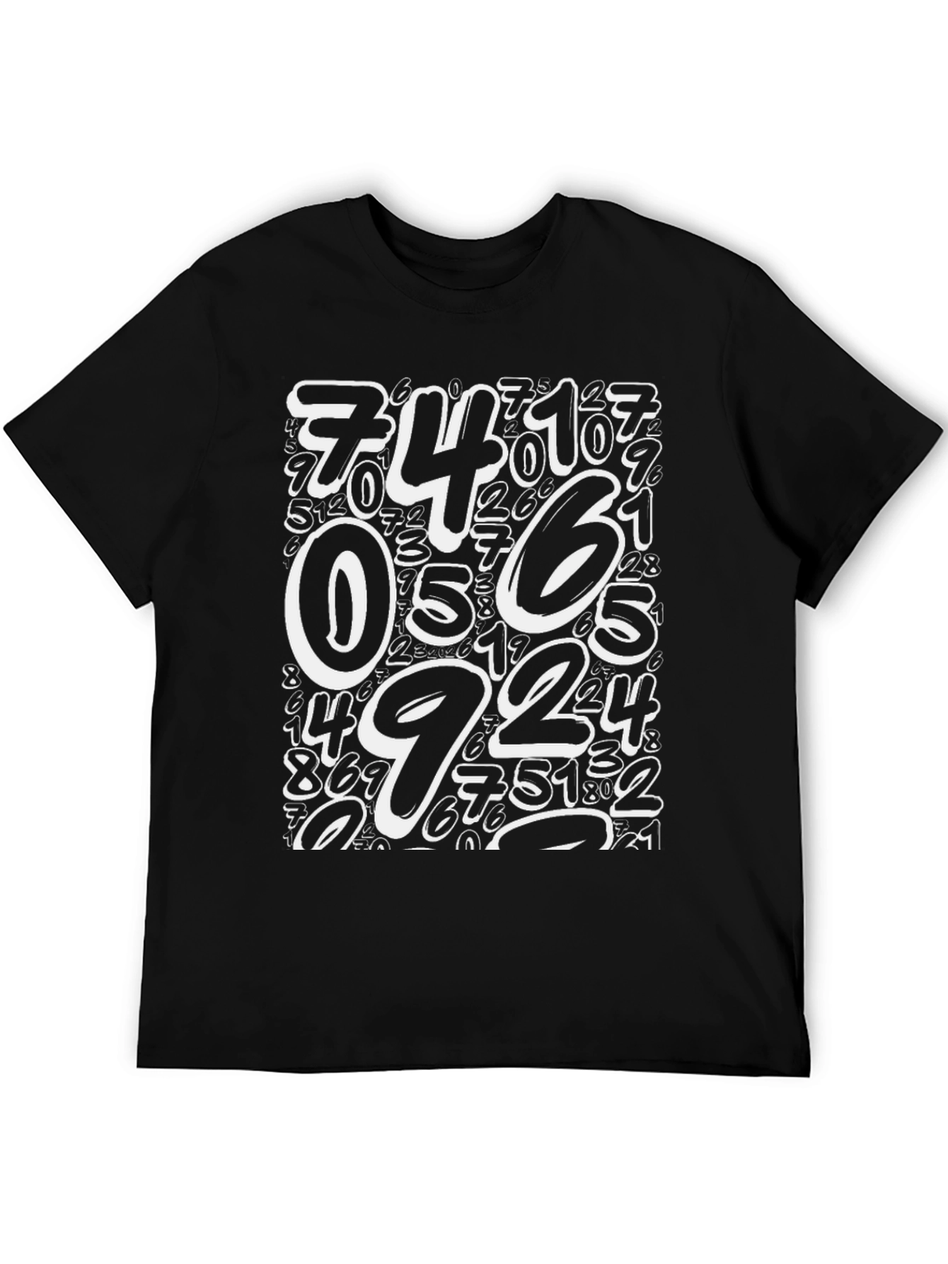 Black Number Mania Graphic Tee - Black Cotton Comfort view 5