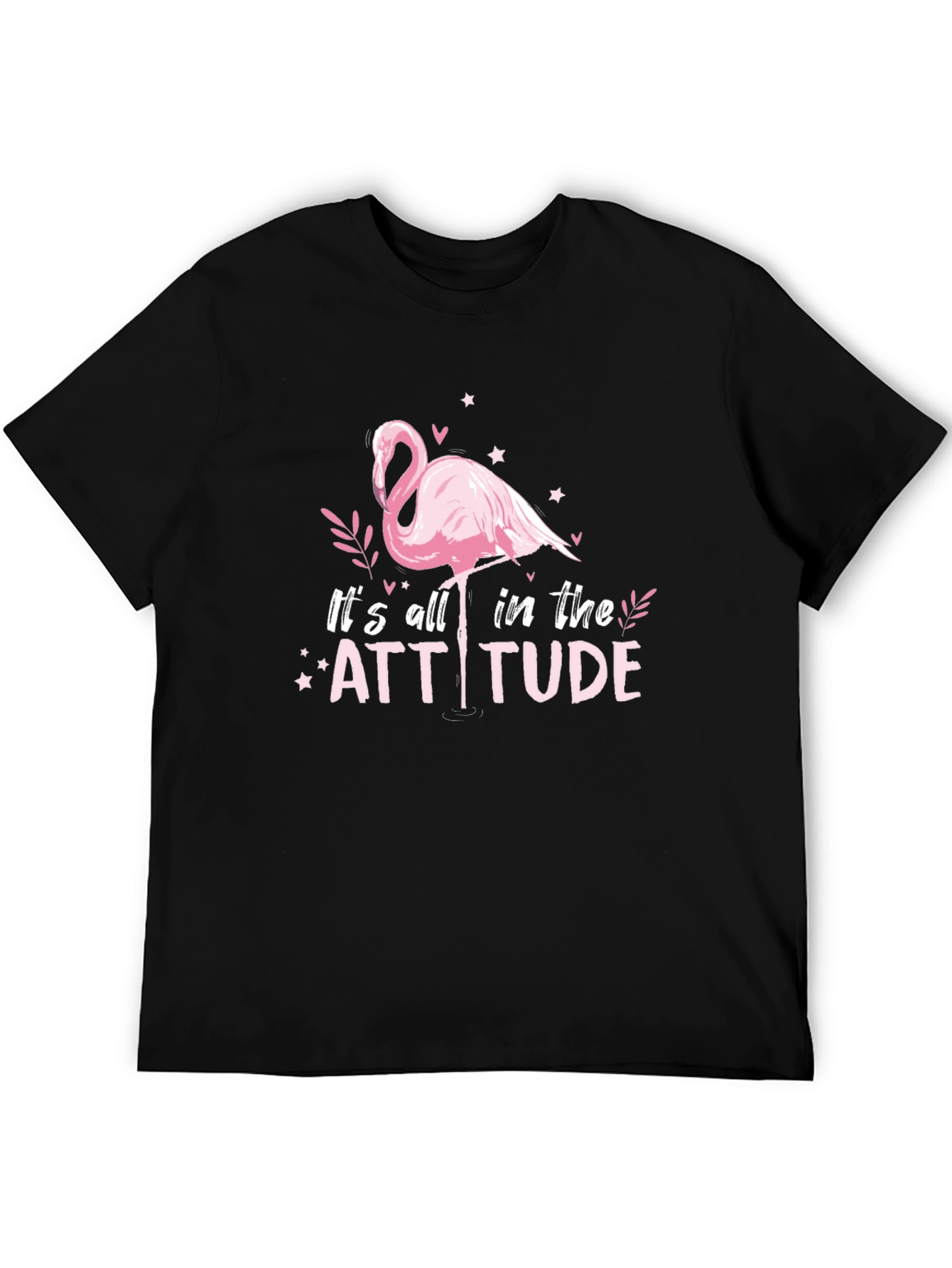 Black Attitude Flamingo Graphic Tee view 5