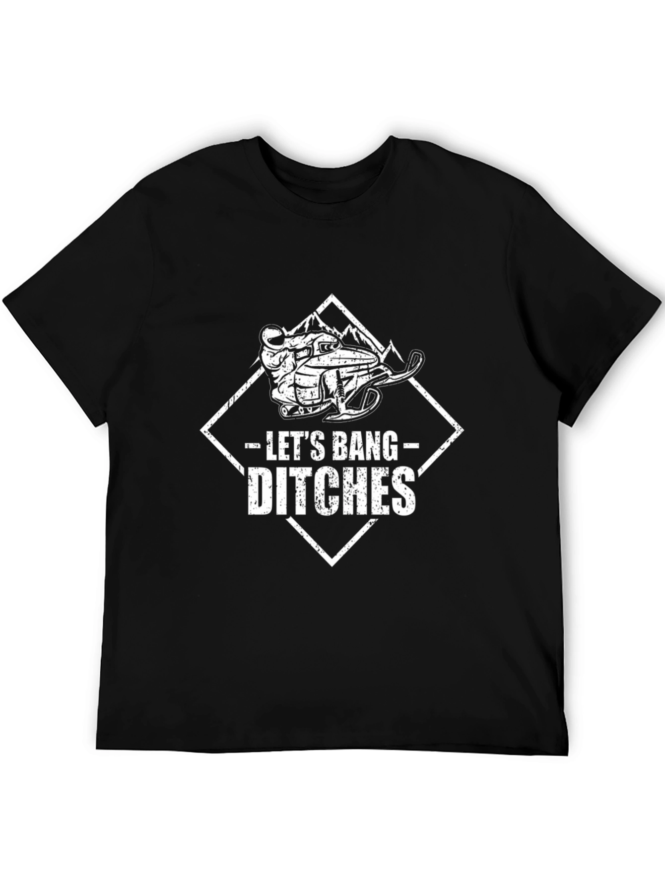 Black Let's Bang Ditches T-Shirt: Snowmobile Adventure Tee view 5