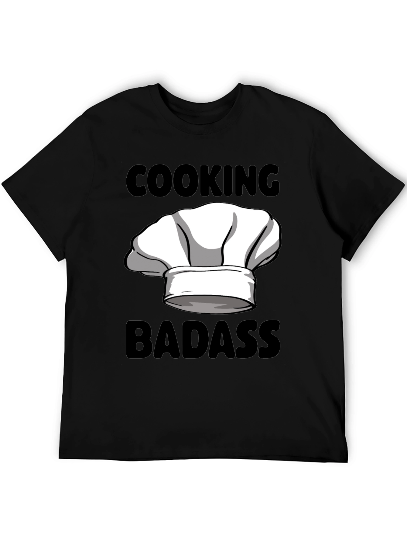 Black Cooking Badass Graphic Tee - Chef's Hat Humor view 5