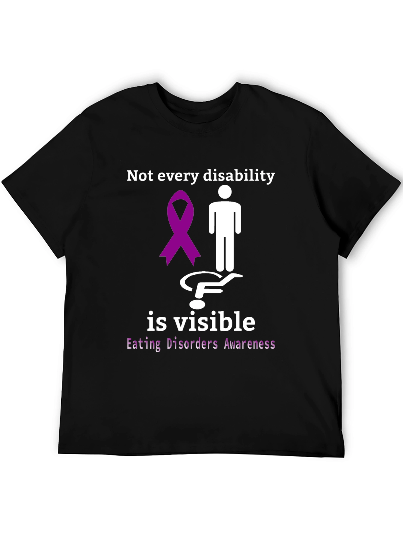 Black Invisible Disability Awareness T-Shirt view 5