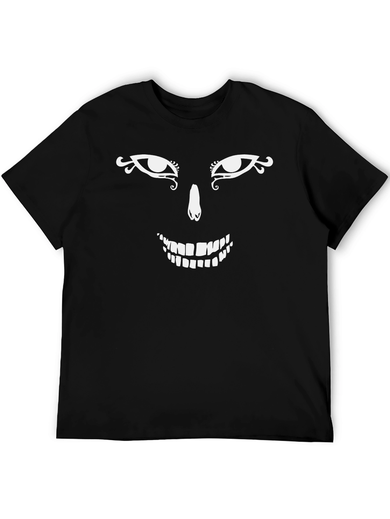 Black Men's Graphic Tee: Funky Face Design view 5