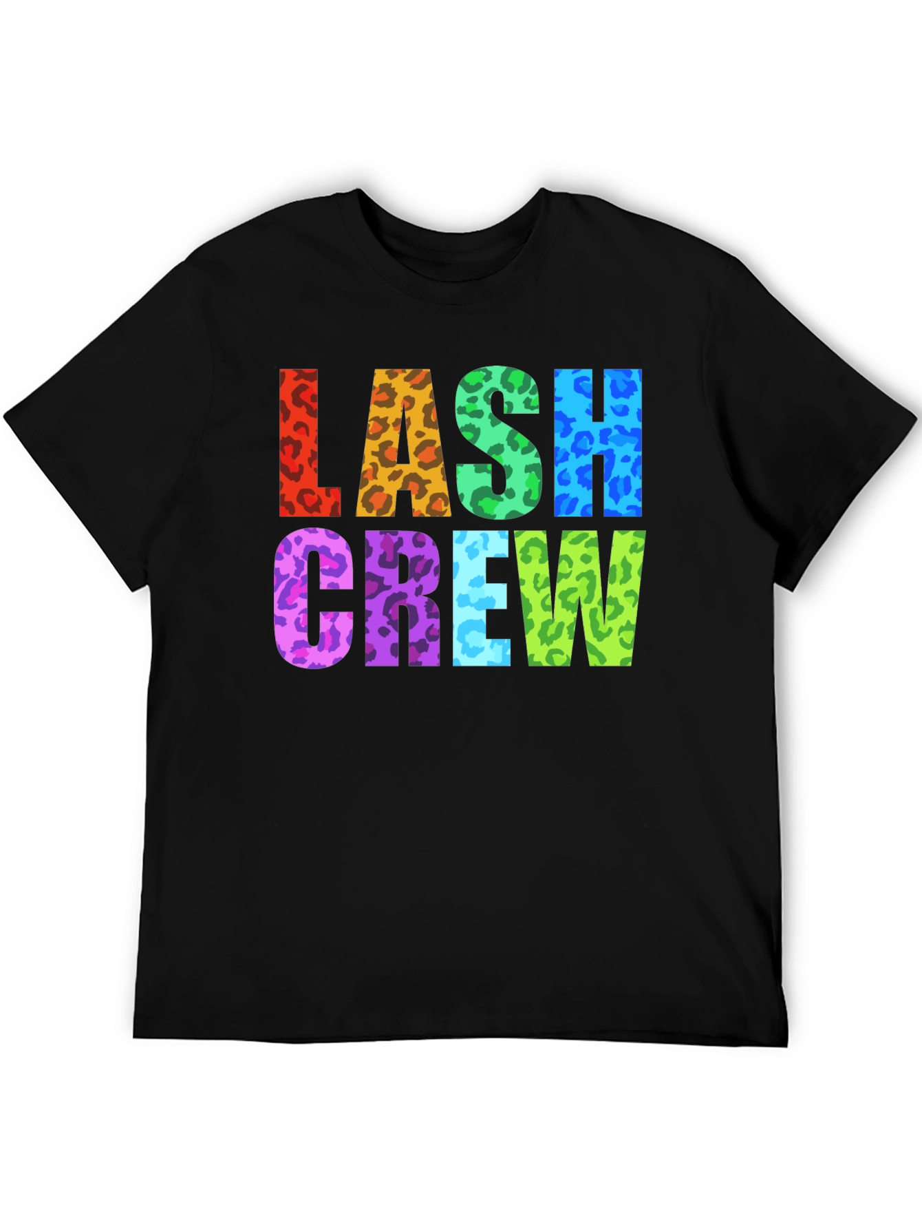 Black Lash Crew Colorful Leopard Print Graphic T-Shirt view 5