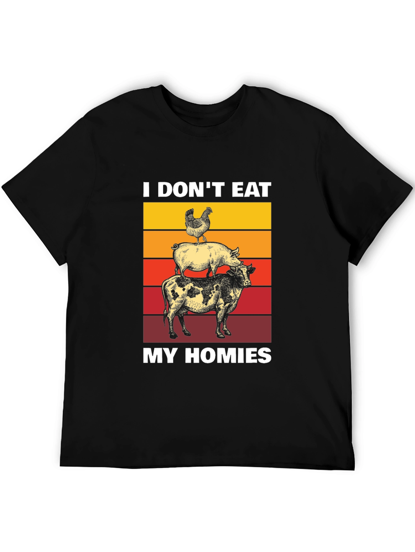 Black I Don't Eat My Homies T-Shirt view 5