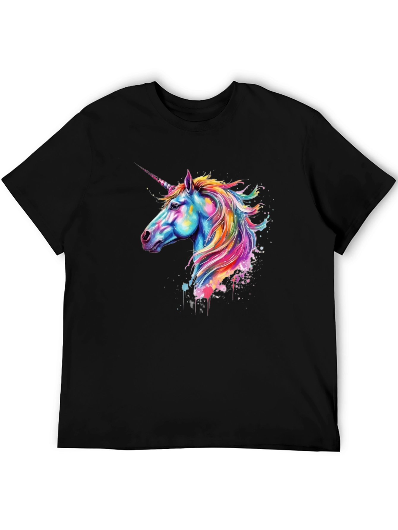 Black Unicorn Graphic Black T-Shirt view 5