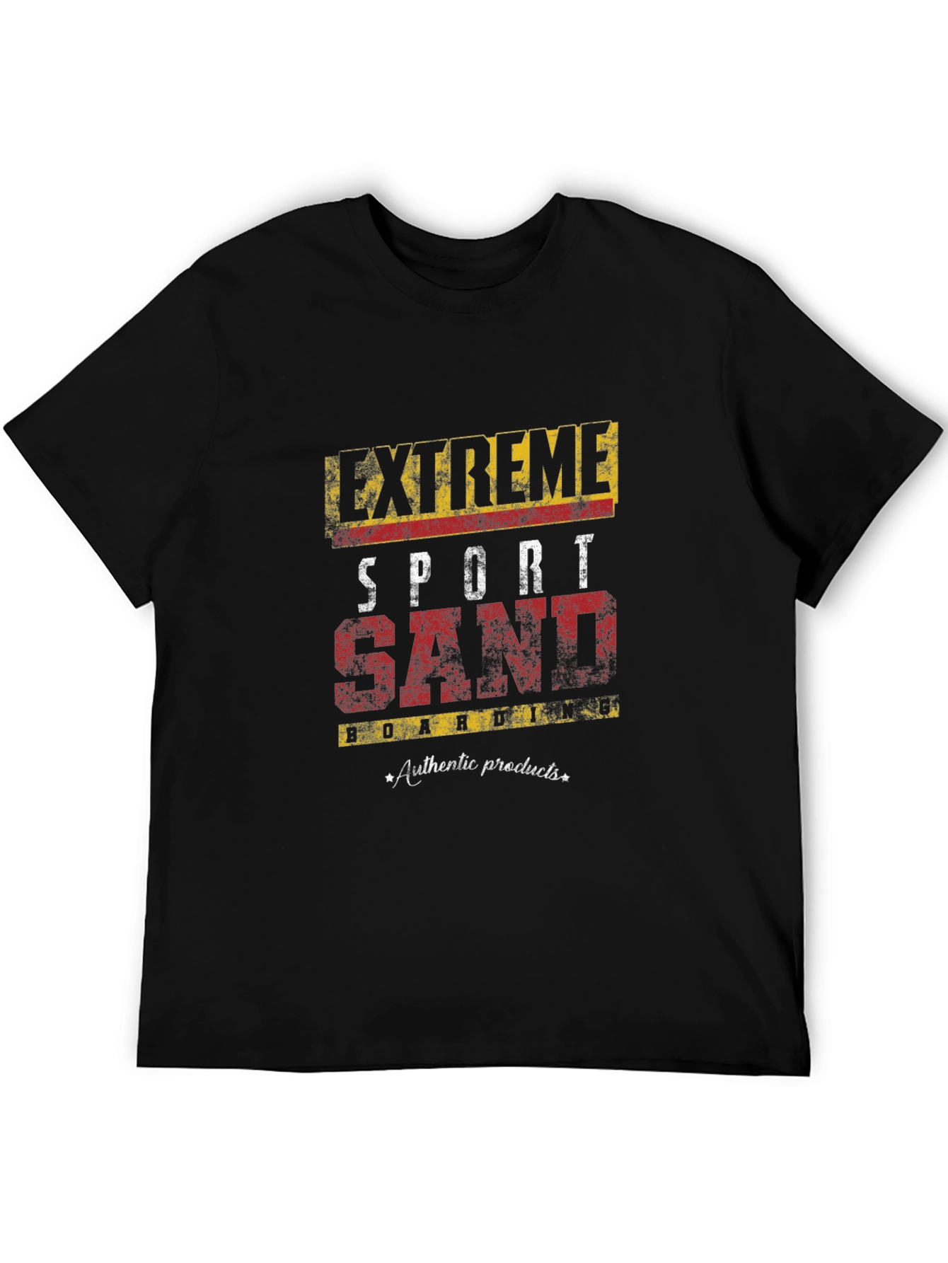 Black Extreme Sport Sand Boarding Graphic T-Shirt view 5