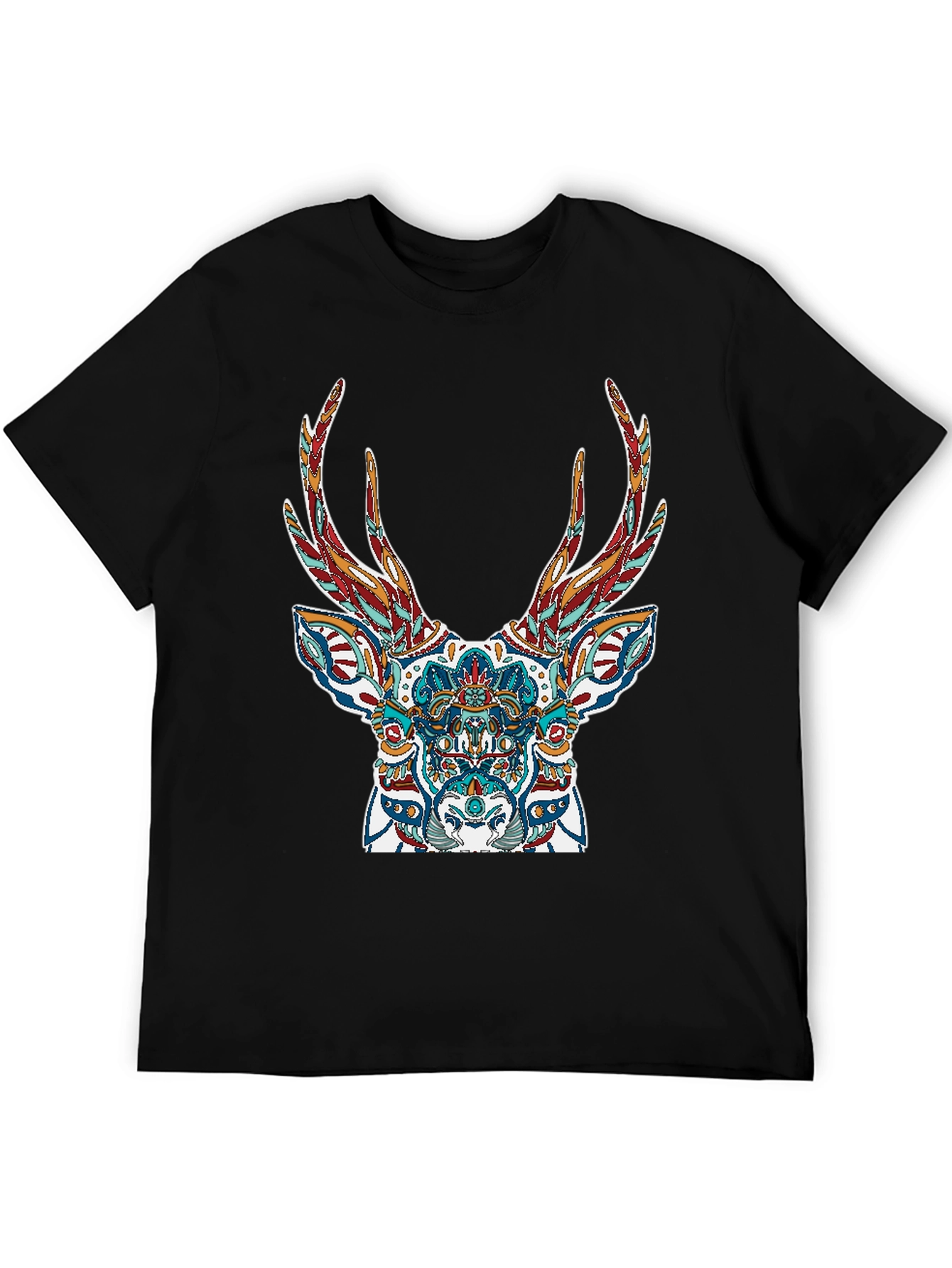 Black Deer Graphic Tee - Stylish Men's Black T-Shirt view 5