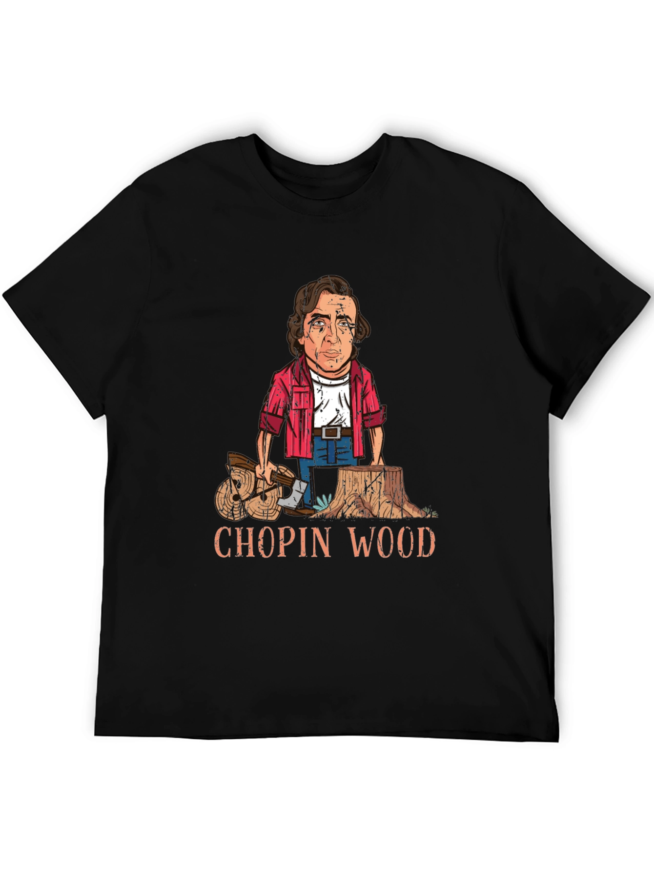 Black Chopin Wood Funny Graphic Tee view 5